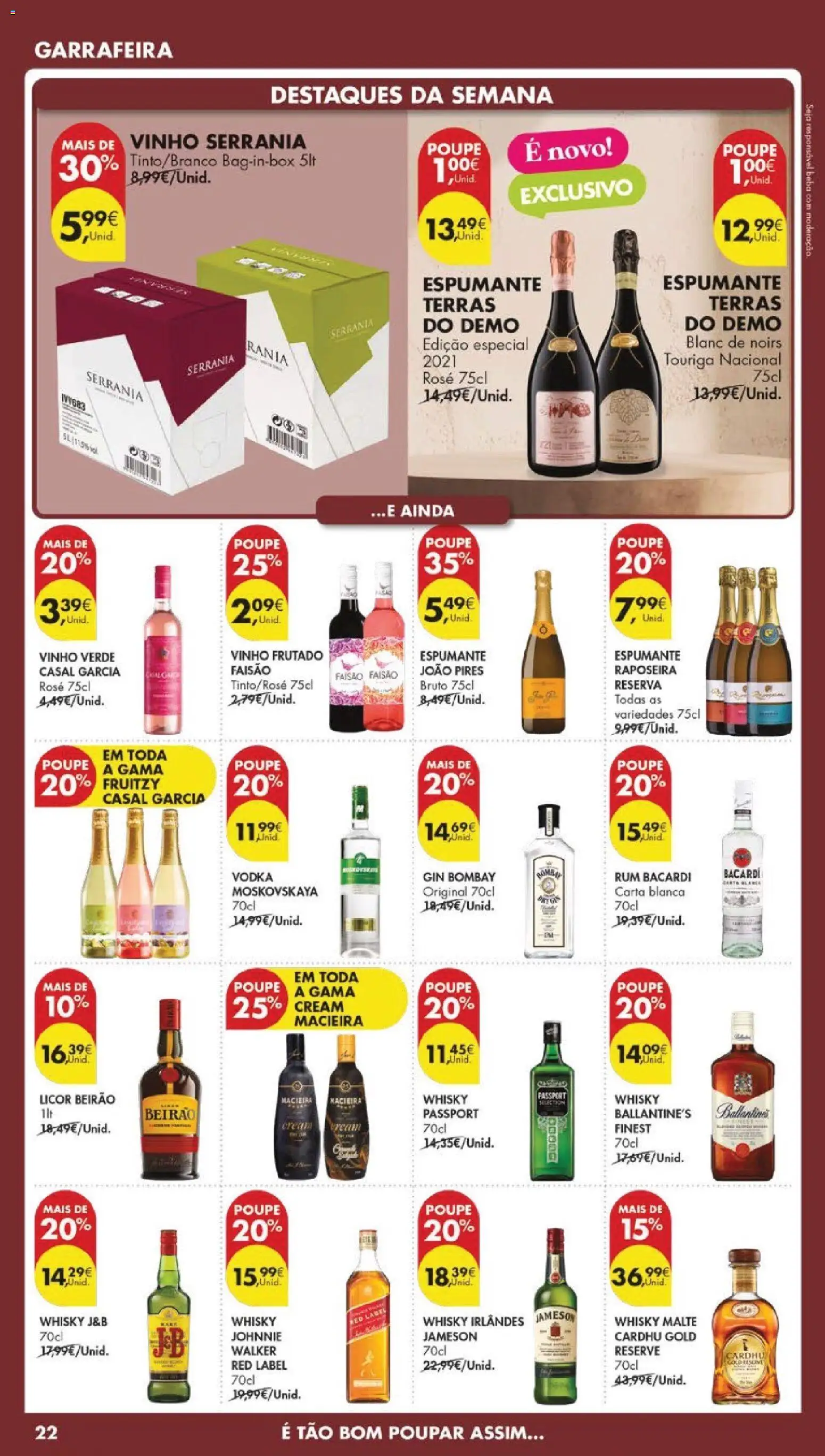 Pingo Doce folheto │ válido de 07.04.2026 | Página: 22 | Produtos: Whisky, Espumante, Macieira cream, Vinho