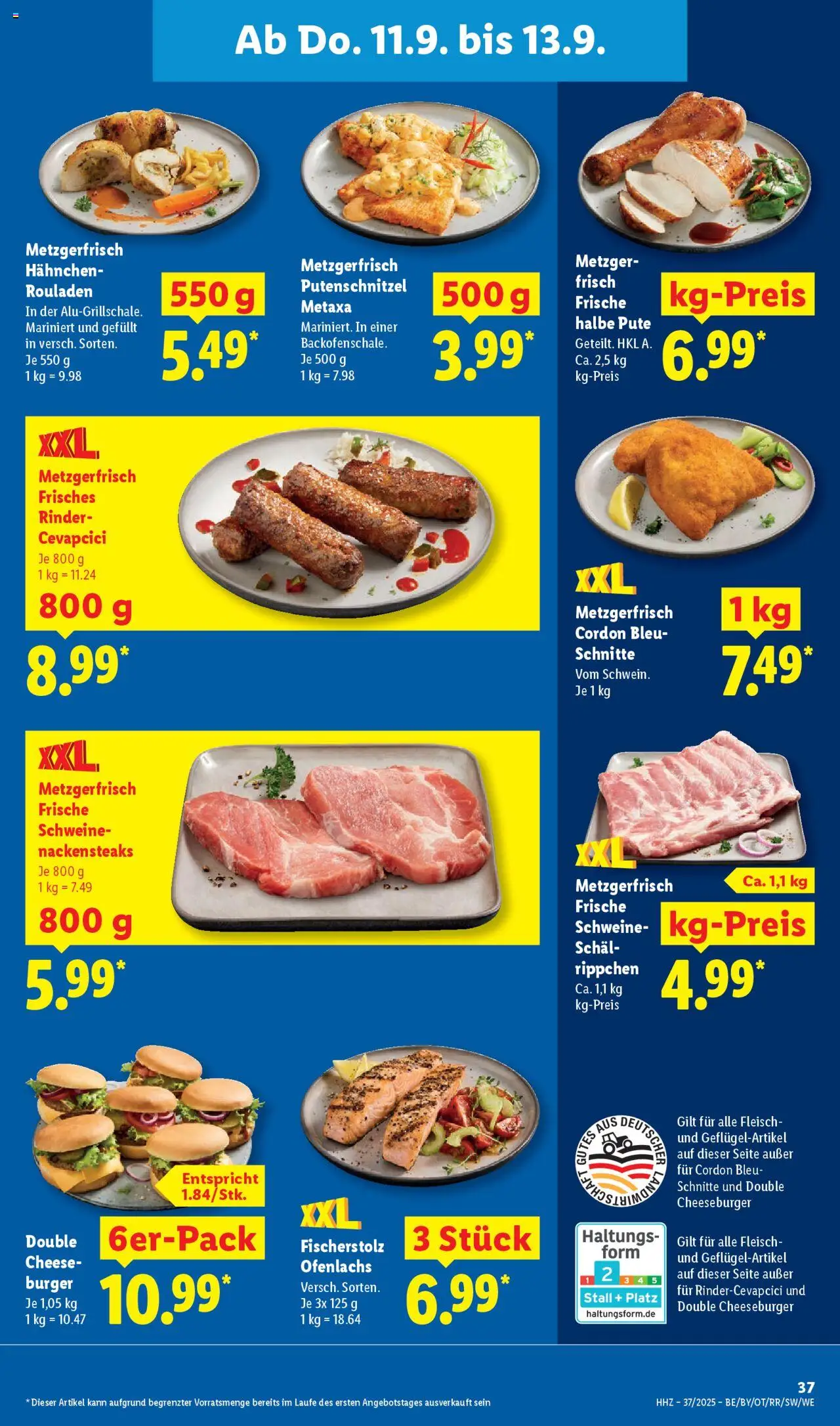 Lidl - Prospekt Düsseldorf – gültig ab 08.09.2025 | Seite: 57 | Produkte: Nackensteaks, Hahnchen, Burger, Fleisch