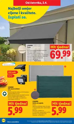 Katalog Lidl - Pregled kataloga iz trgovine Lidl, vrijedi od 30.03.2026 | Stranica: 44 | Proizvodi: Svjetiljka, Tenda, Reflektor