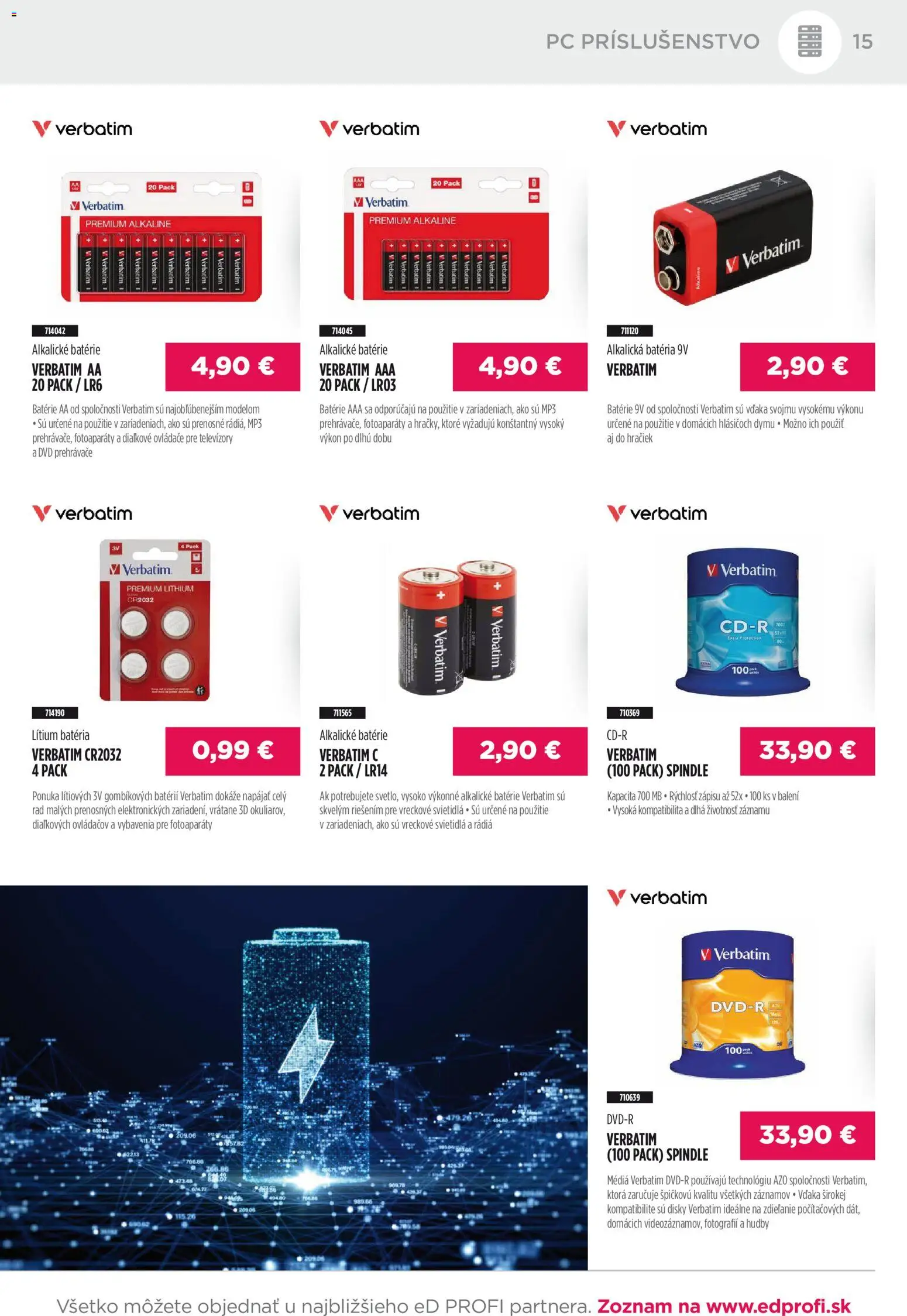 Nové ED Profi akcie – leták je platný od 01.12.2025 | Strana: 15 | Produkty: Svietidlá, Televízory, PC