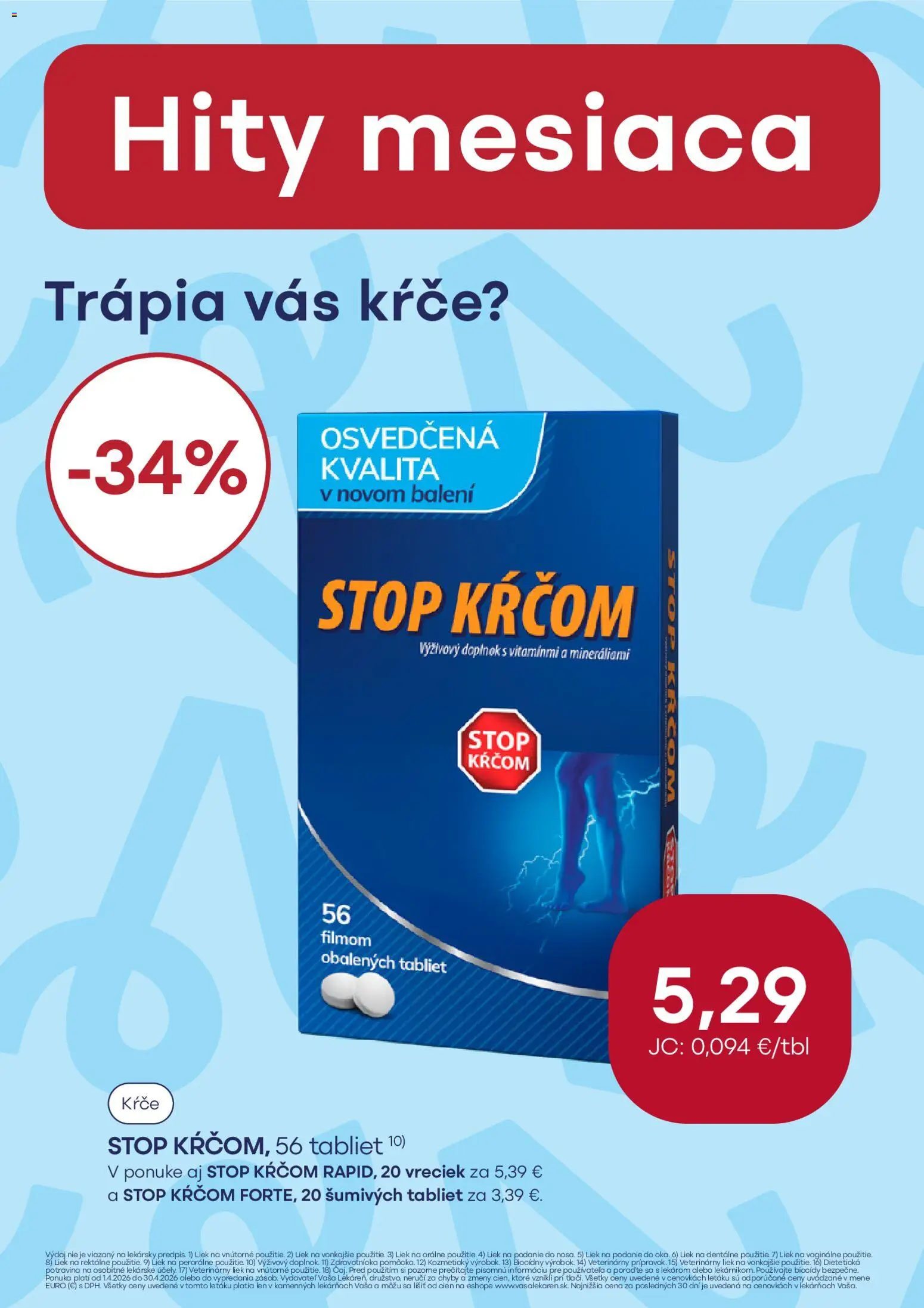Nové Vaša lekáreň akcie – leták je platný od 01.04.2026 | Strana: 20