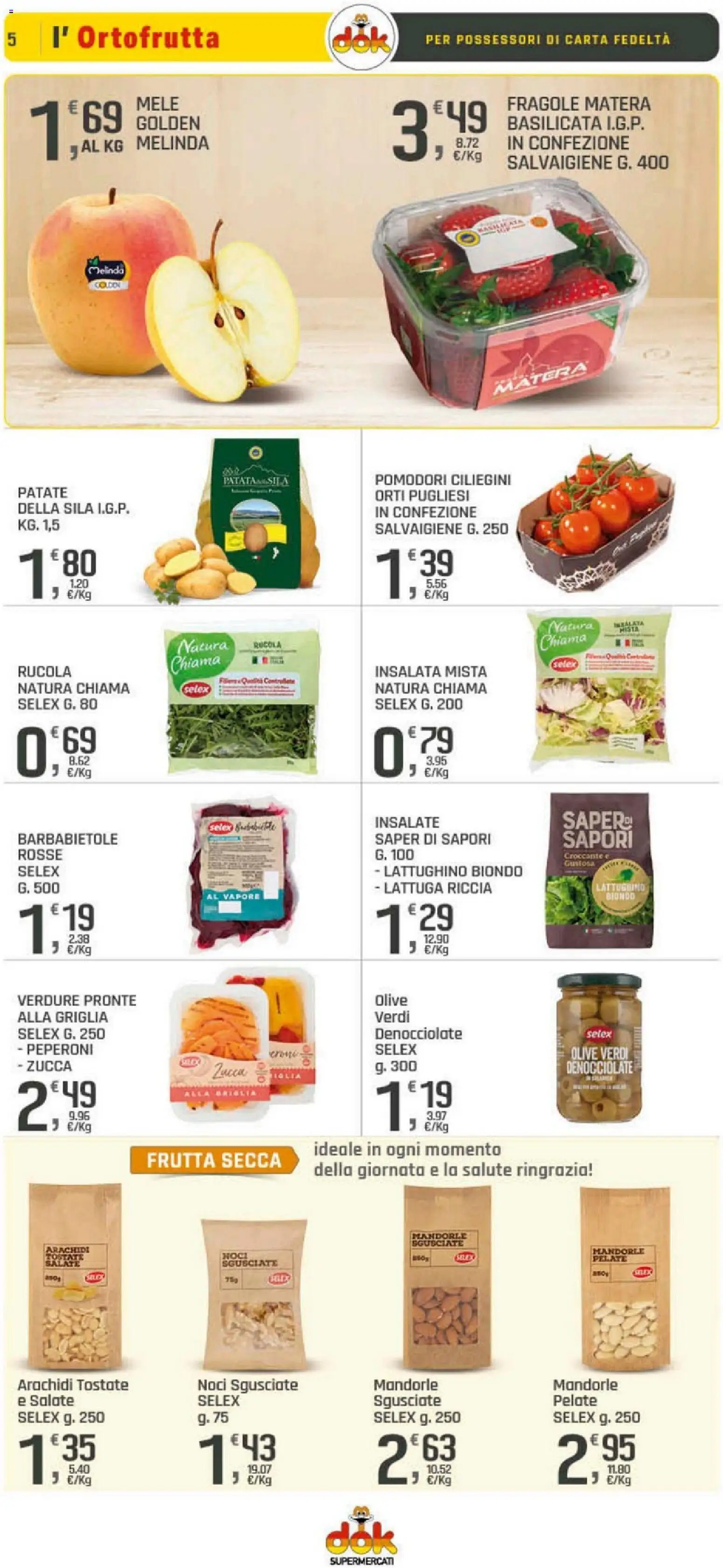 Volantino DOK del 10.04.2026 | Pagina: 5 | Prodotti: Rucola, Insalata, Verdure, Zucca
