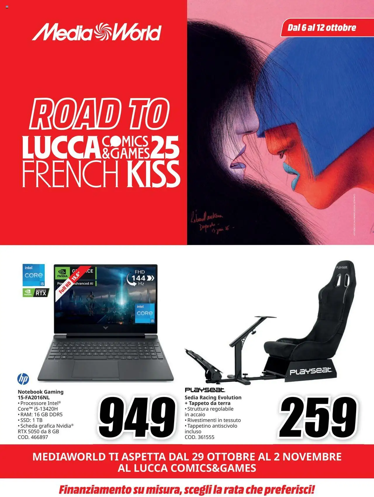 Volantino Media World del 06.10.2025 | Pagina: 1 | Prodotti: Notebook, Sedia, Tappeto, Terra