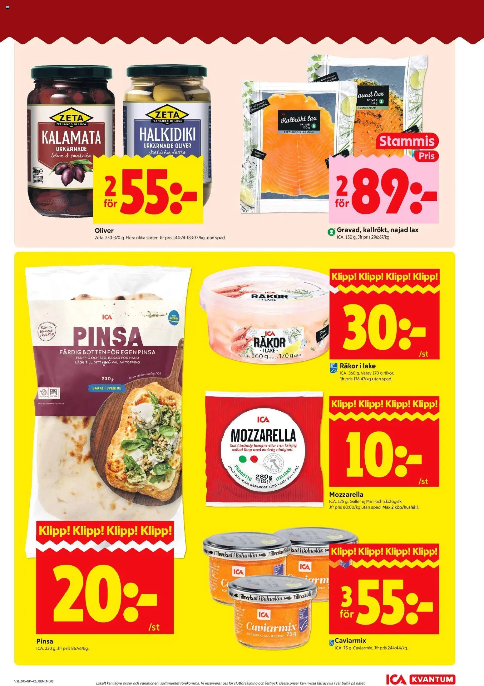 ICA Kvantum reklamblad aktuell från 15.12.2025 | Sida: 3 | Produkter: Sill, Räkor, Lax, Sallad