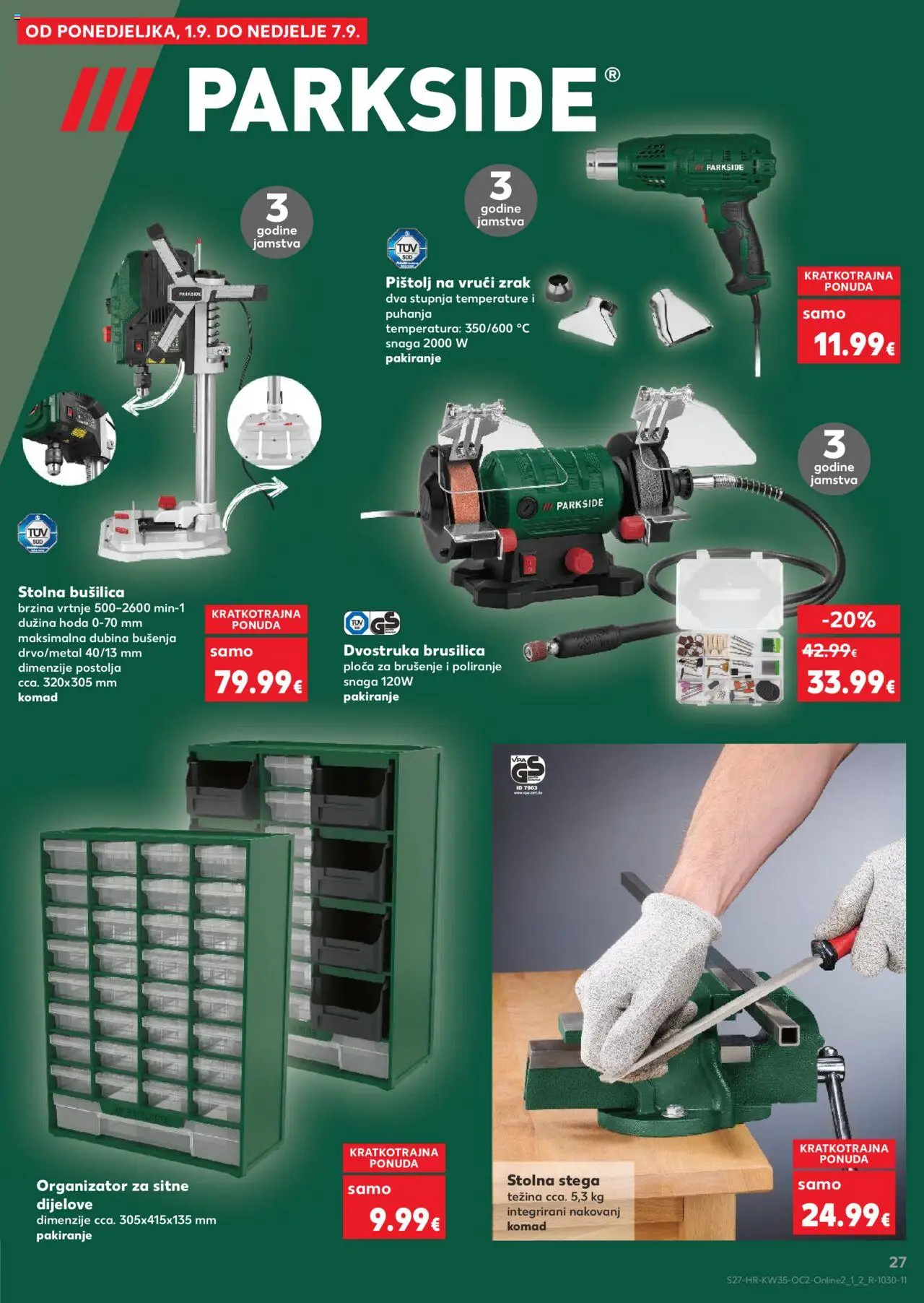 Kaufland katalog | vrijedi od 27.08.2025 | Stranica: 27 | Proizvodi: Brusilica, Bušilica, Parkside