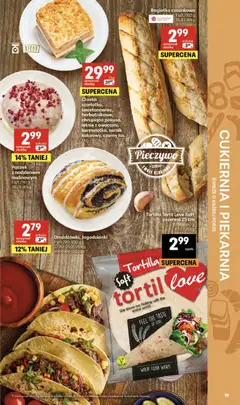 Pogląd oferty "Delikatesy Centrum gazetka" - ważna od 09.04.2026 | Strona: 19 | Produkty: Pieczywo, Bagietka czosnkowa, Tortilla, Bagietka