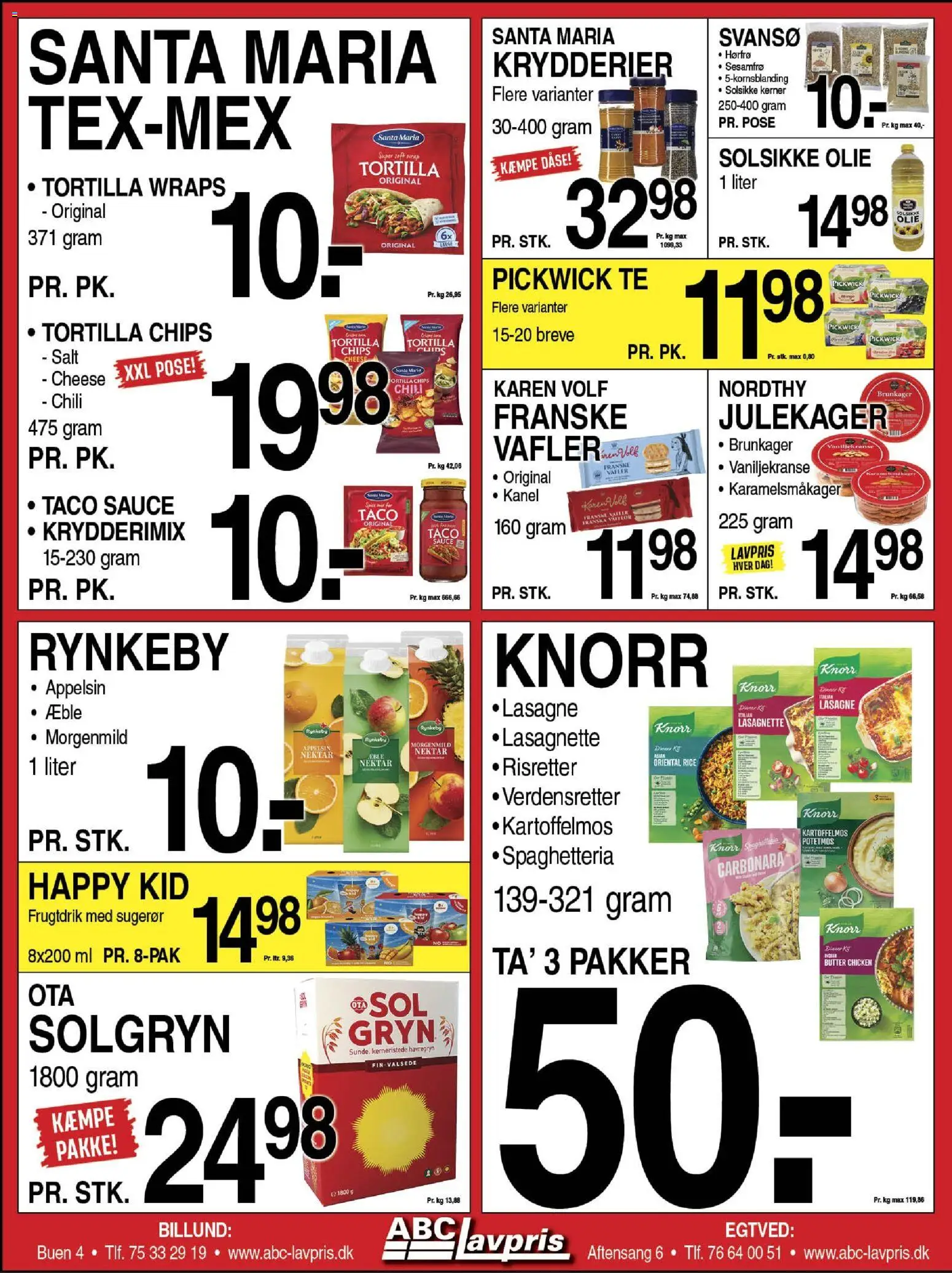 Abc Lavpris tilbudsavis – gyldig fra 19.11.2025 | Side: 5 | Produkter: Vaniljekranse, Brunkager, Te, Taco