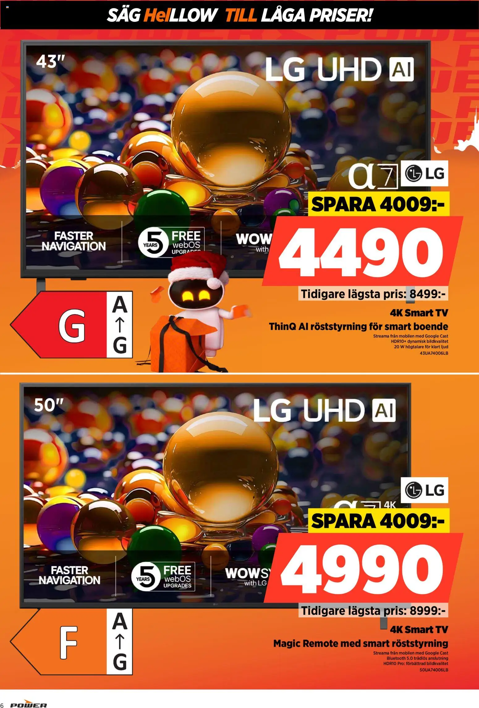 Power reklamblad aktuell från 22.12.2025 | Sida: 6 | Produkter: Såg, Smart tv, Tv, Högtalare