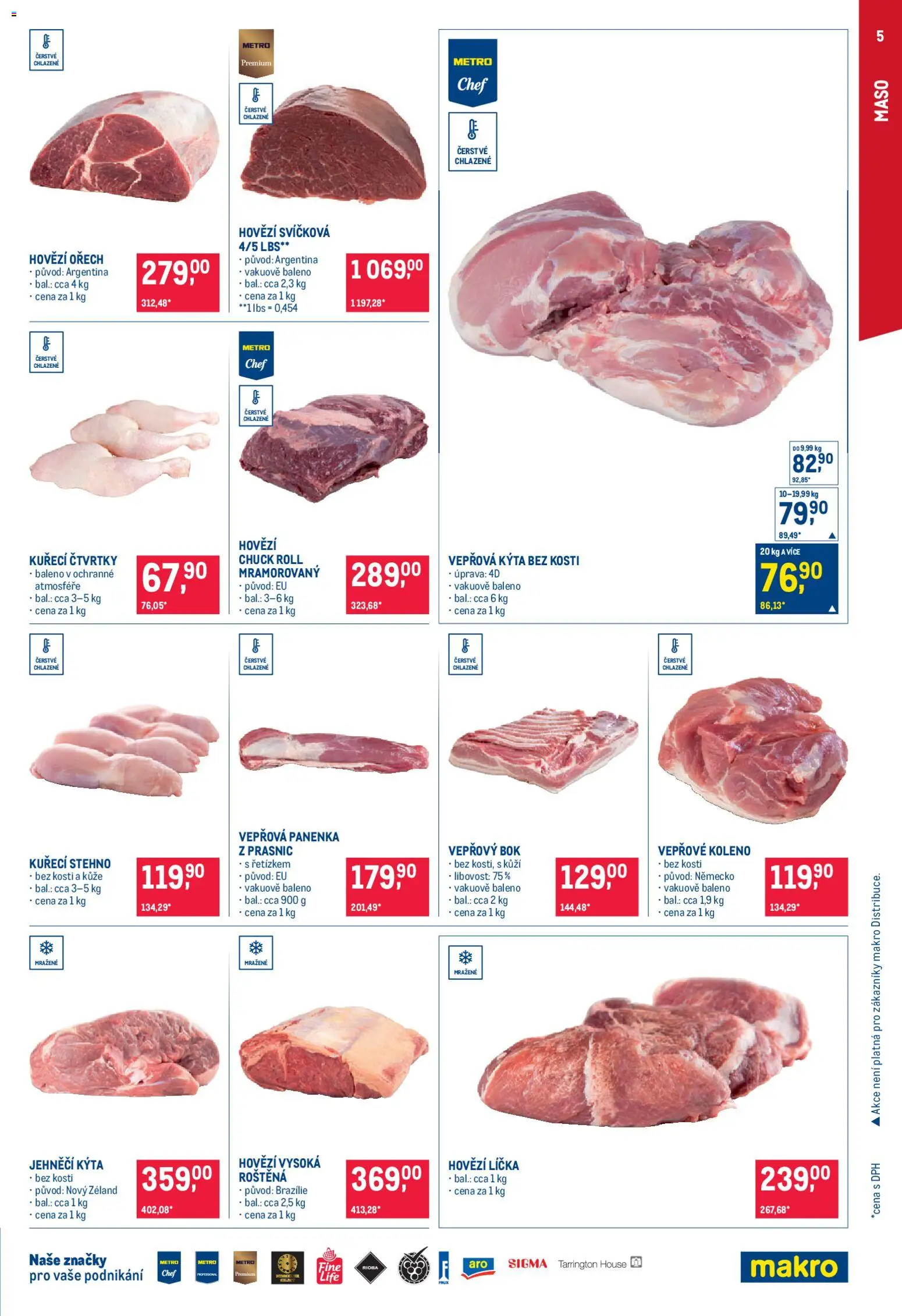 Makro leták - Gastronomie od 05.11.2025 | Strana: 5 | Produkty: Hovězí líčka, Hovězí, Vepřový bok, Kýta bez kosti