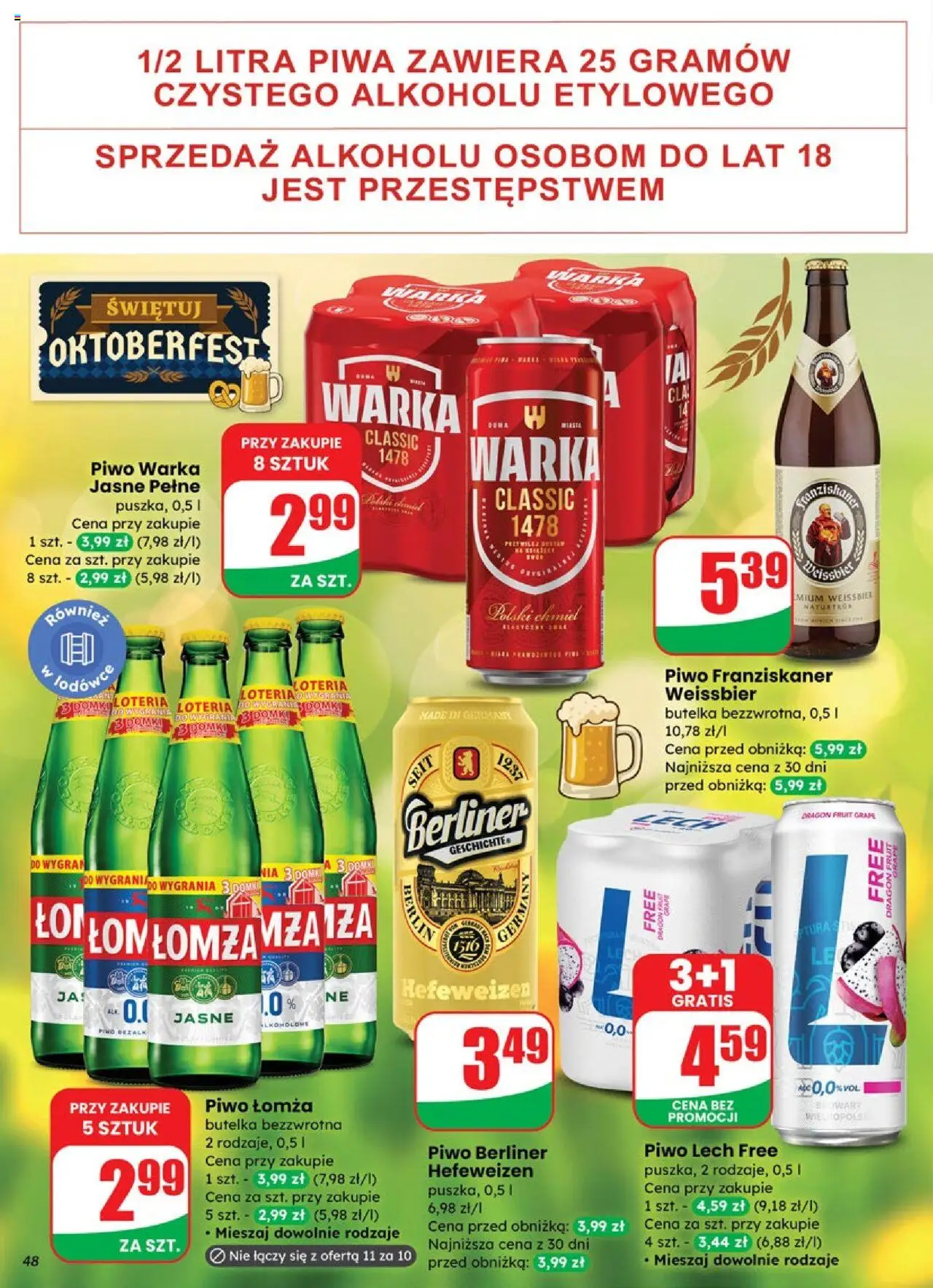 Dino Gazetka od 17.09.2025 | Strona: 48 | Produkty: Warka, Piwo Warka, Piwo