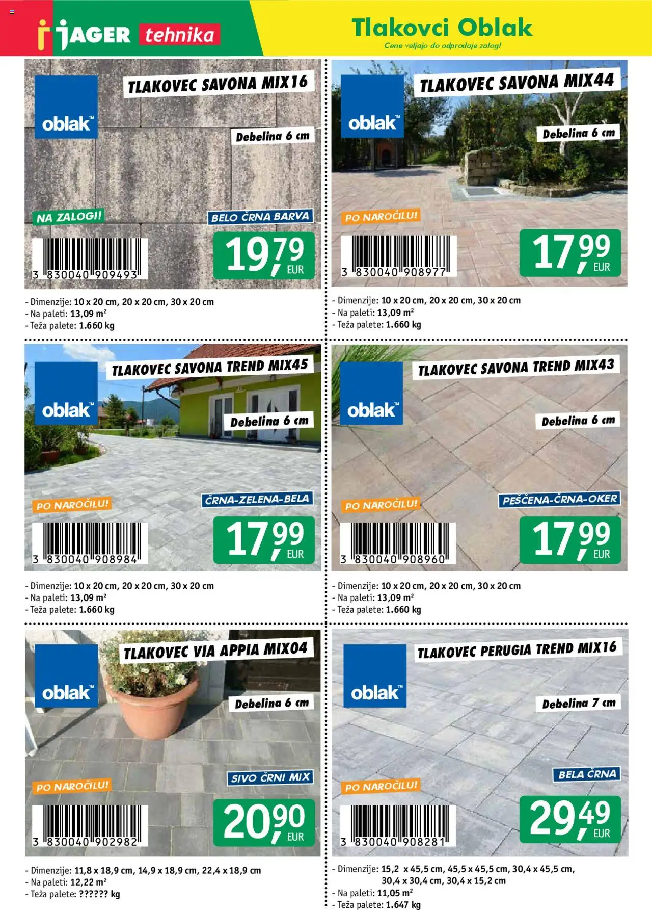 Jager katalog tlakovcev │ velja od 14.04.2025 | Stran: 6 | Izdelki: Teza, Barva, Tlakovec