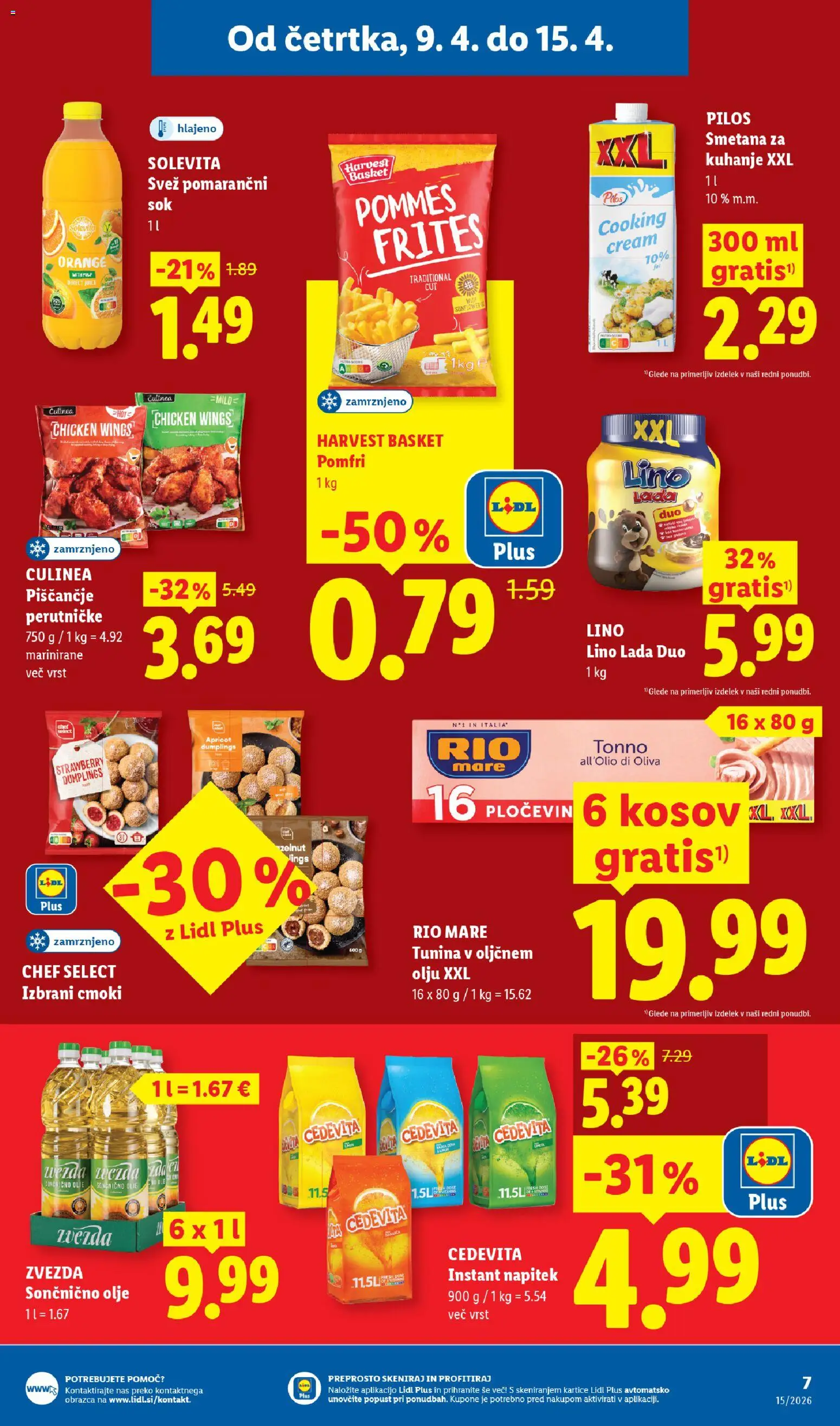 Novi Lidl katalog ponudbe – veljaven od 09.04.2026 | Stran: 7 | Izdelki: Olje, Smetana