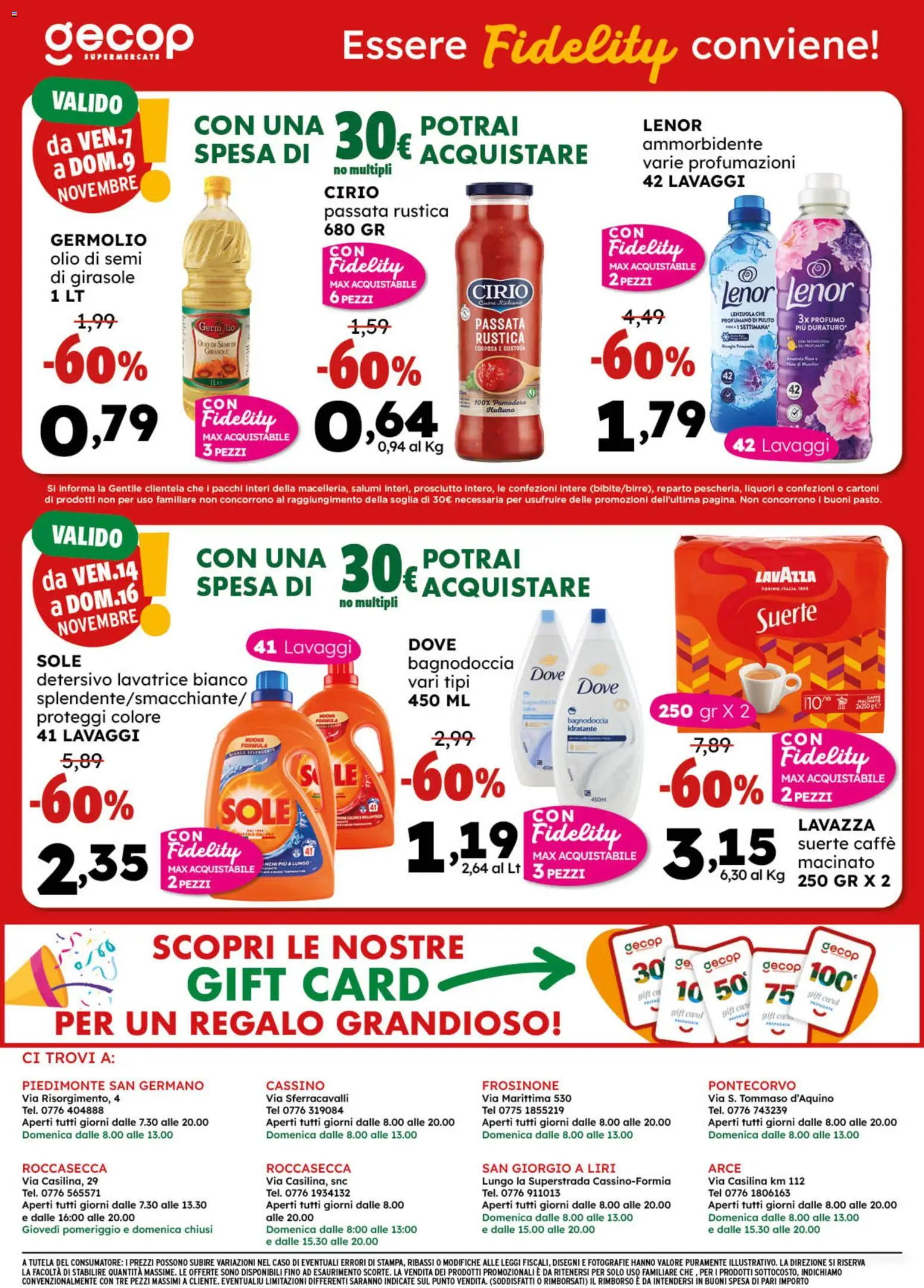 Volantino GECOP del 03.11.2025 | Pagina: 20 | Prodotti: Caffè, Pomodoro, Prosciutto, Macinato