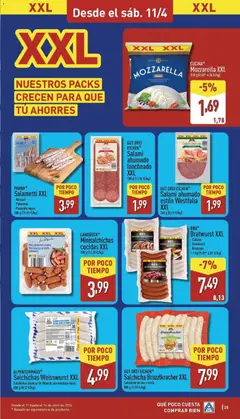 Vista previa Bratwurst XXL, - Clásico - Emmental - Krakauer 1.1 kg (7,99*-6,81 €/kg) válido desde el 06.04.2026 | Página: 25