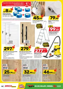 Pogląd oferty "Brico Marché gazetka" - ważna od 25.03.2026 | Strona: 12 | Produkty: Drabina, Odkurzacz, Finish