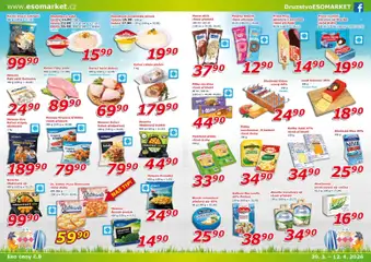 Náhled letáku Eso market leták od 30.03.2026 | Strana: 4 | Produkty: Kuřecí prsa, Maasdamer, Zmrzlina, Kuřecí stripsy