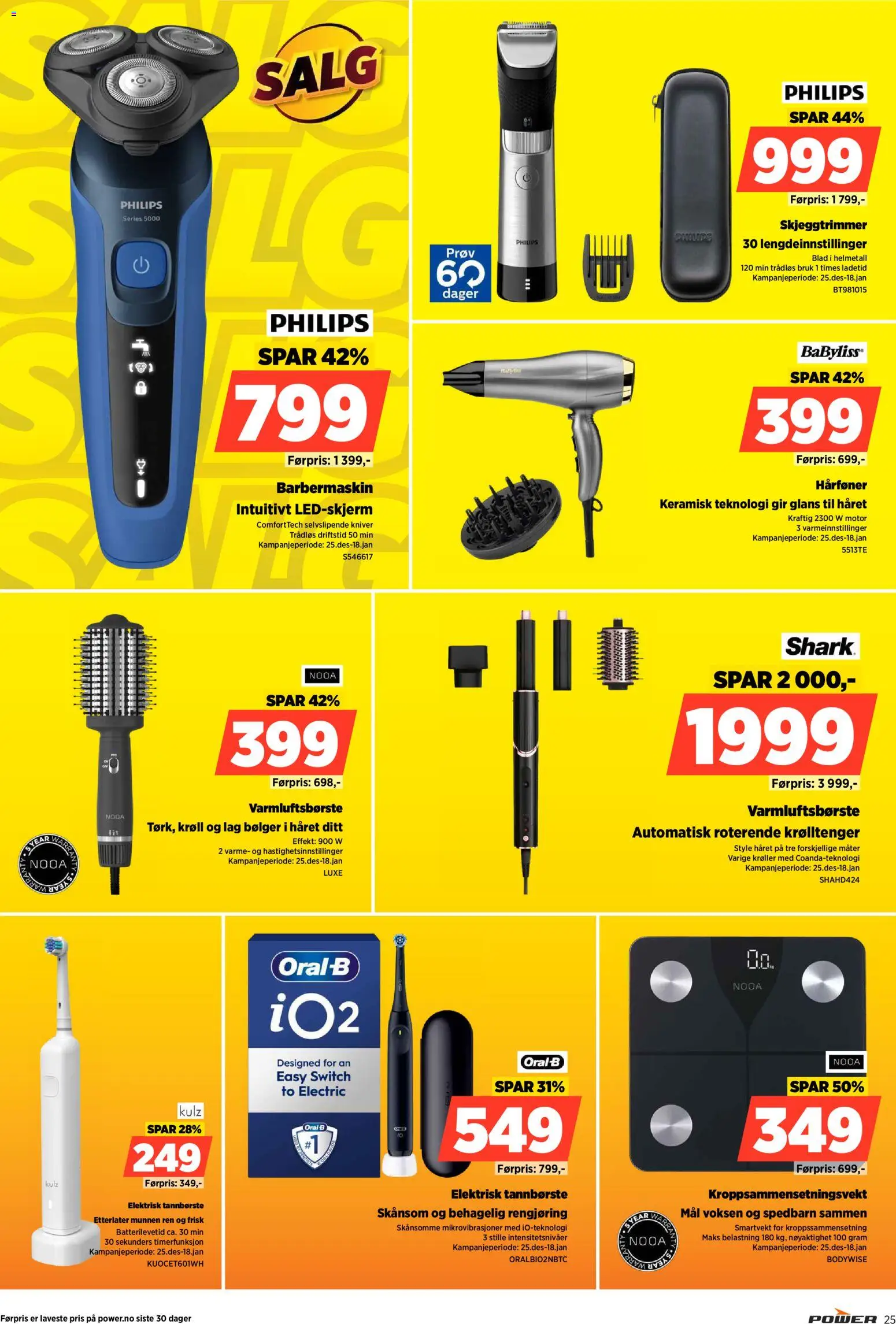 {H1} | Side: 25 | Produkter: Skjeggtrimmer, Суміш дитяча, Hårføner, Elektrisk tannbørste