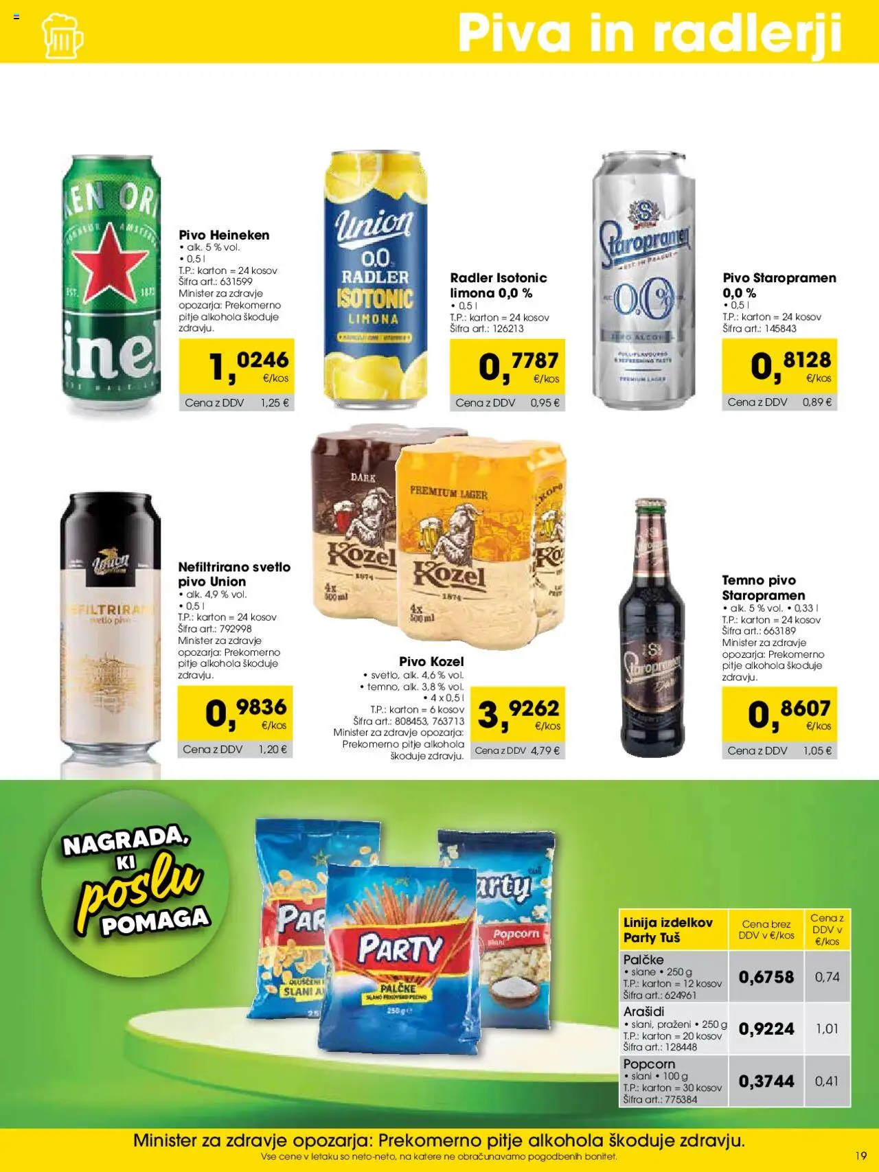 Tuš katalog cash & carry trgovec │ velja od 01.08.2025 | Stran: 19 | Izdelki: Falafel, Radler, Pivo, Limona