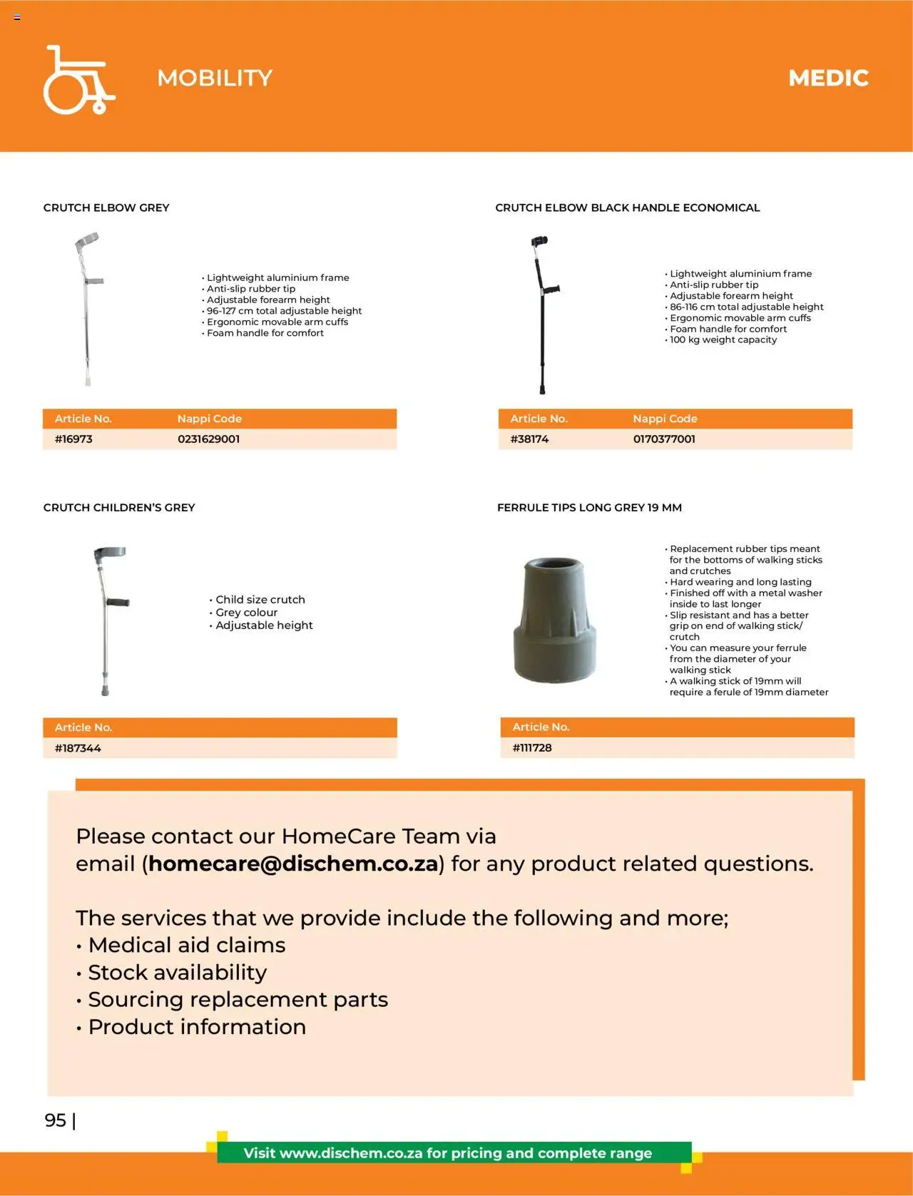 Dis-Chem - HomeCare Catalogue │ valid from 01.01.2025 | Page: 98 | Products: Bottoms, Frame, Stock, Foam
