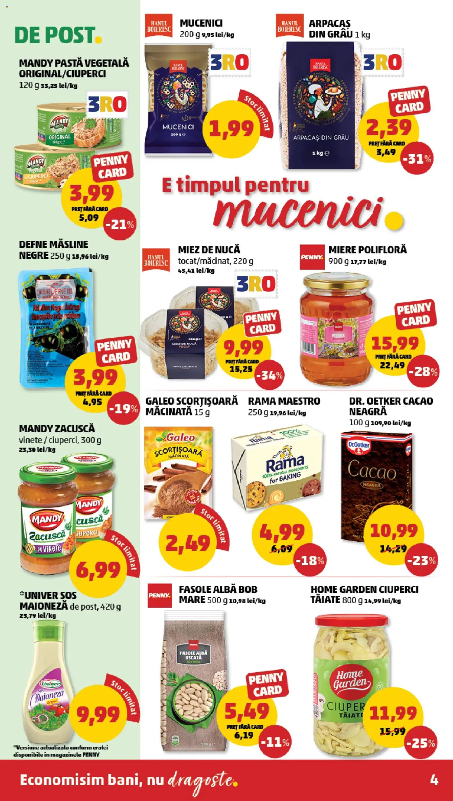 Noul catalog PENNY – valabil de la 04.03.2026 | Pagină: 4 | Produse: Măsline, Paste, Fasole albă, Zacuscă