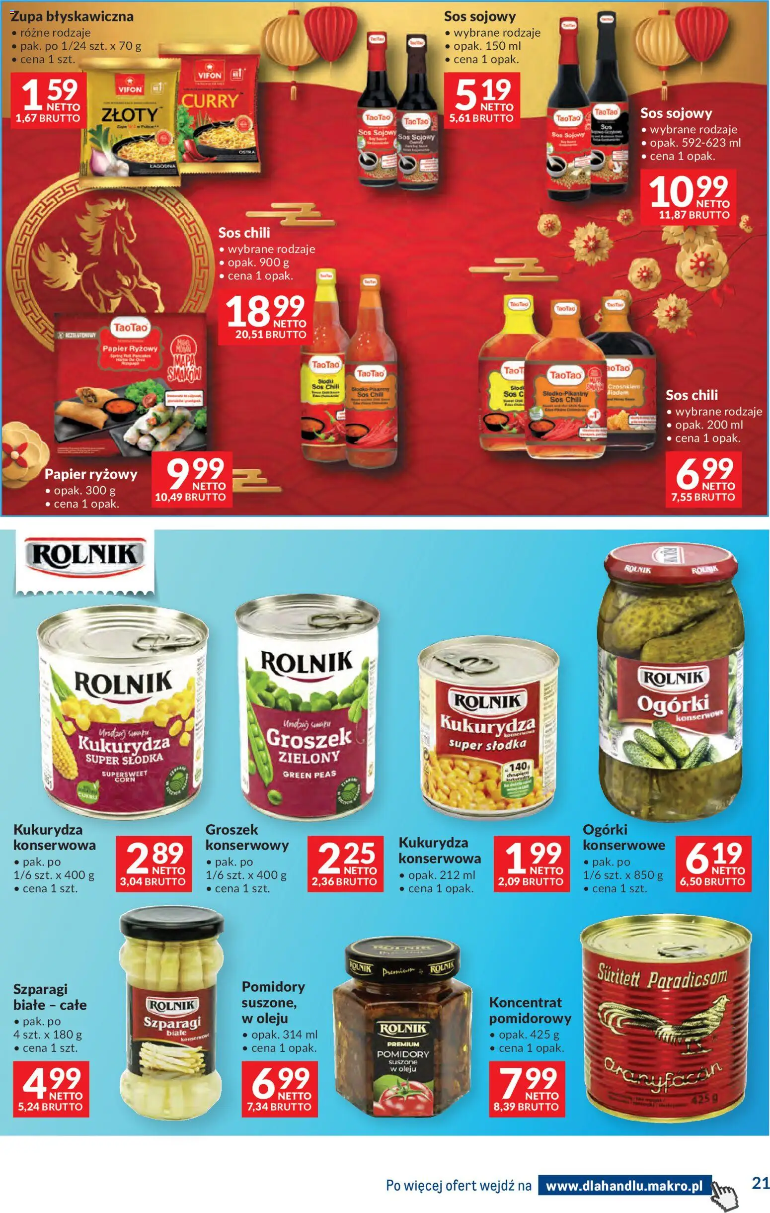 Makro Gazetka - Dystrybucja do sklepów od 17.02.2026 | Strona: 21 | Produkty: Kukurydza, Szparagi, Zupa, Sos sojowy