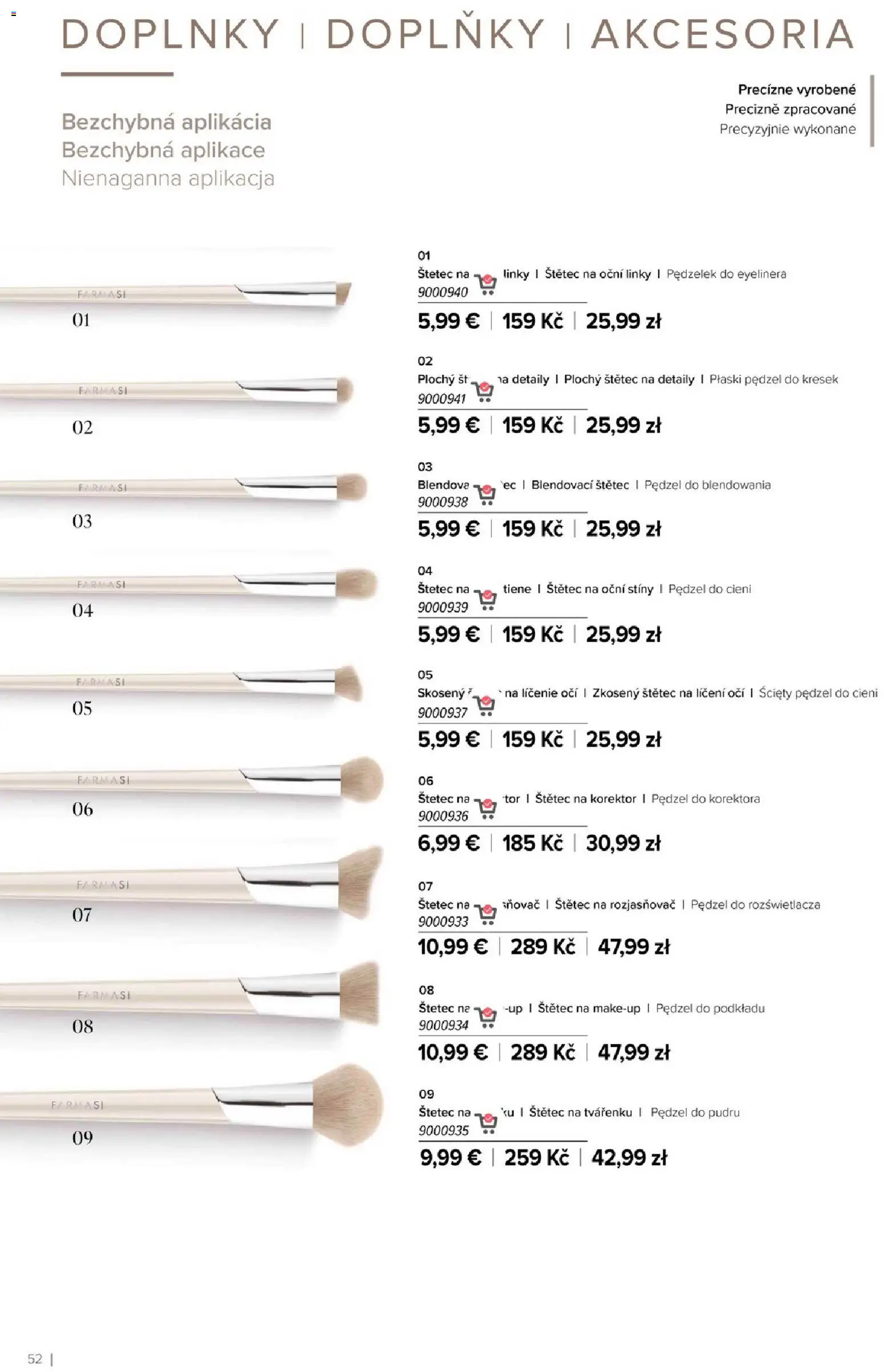 Nové Farmasi akcie – leták je platný od 01.01.2026 | Strana: 52 | Produkty: Korektor, Rozjasňovač, Štetec