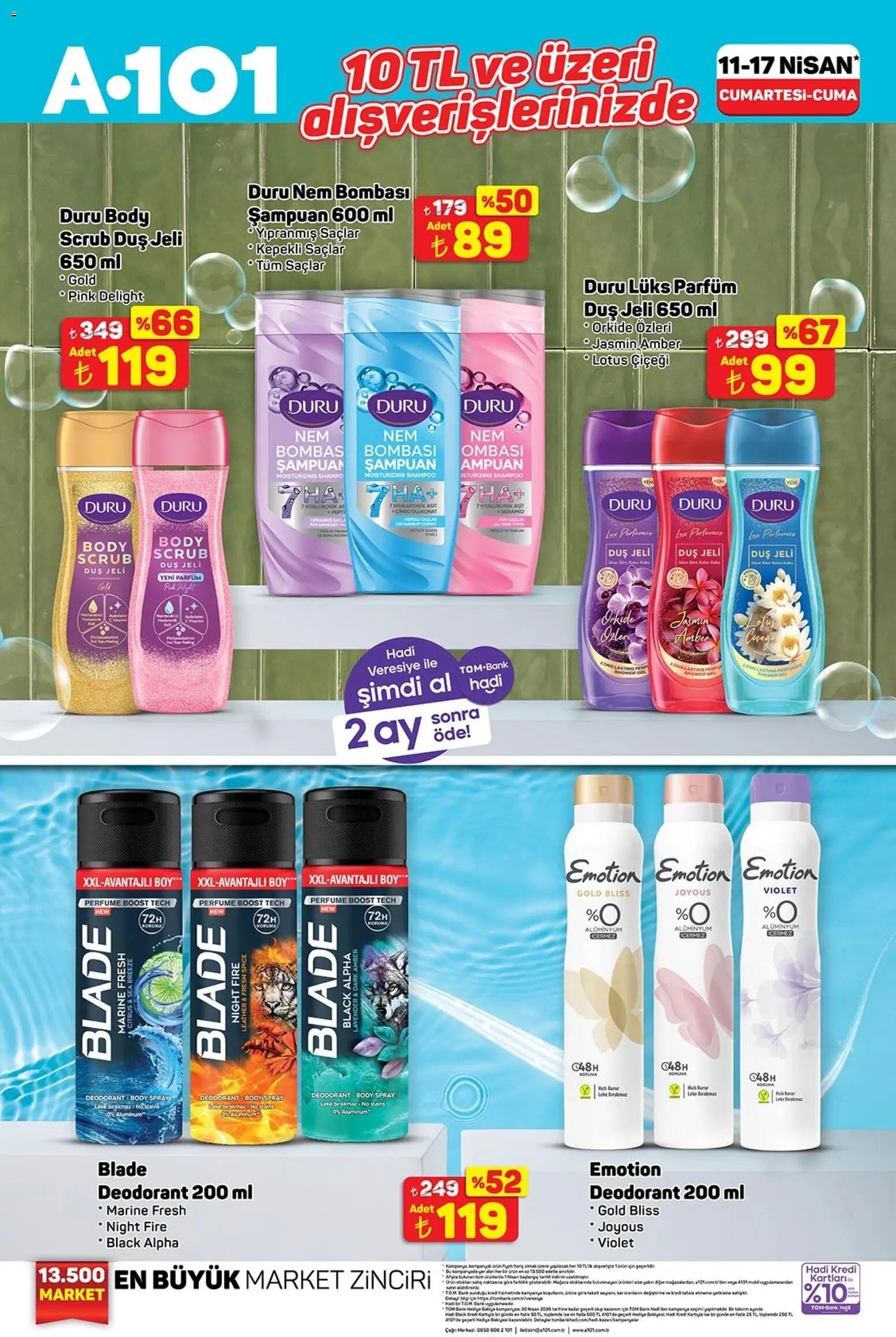 A101 Katalog - 11.04.2026 tarihinden itibaren geçerlidir | Sayfa: 5 | Ürünler: Duş, Şampuan, Duş jeli, Parfüm