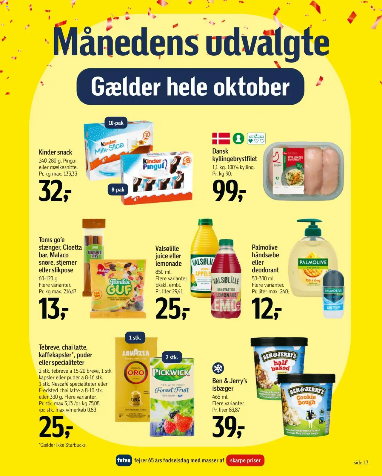 Føtex tilbudsavis – gyldig fra 03.10.2025 | Side: 13 | Produkter: Juice, Deodorant