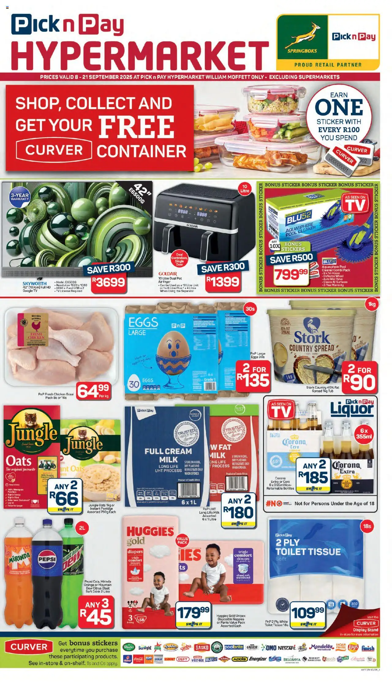 New Pick n Pay catalogue – valid from 08.09.2025 | Page: 1 | Products: Toilet, Oats, Eggs, Chicken