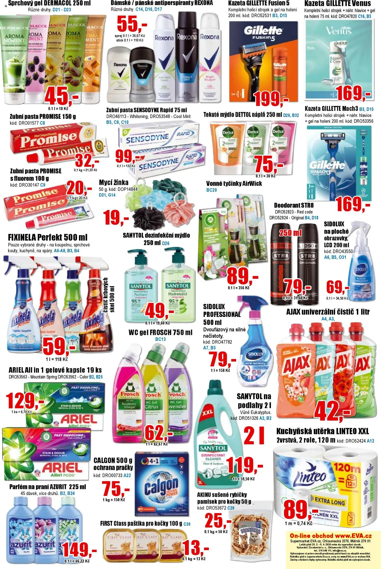 Eva supermarket leták od 25.03.2026 | Strana: 6 | Produkty: Žínka, Vonné tyčinky, Calgon, Rexona