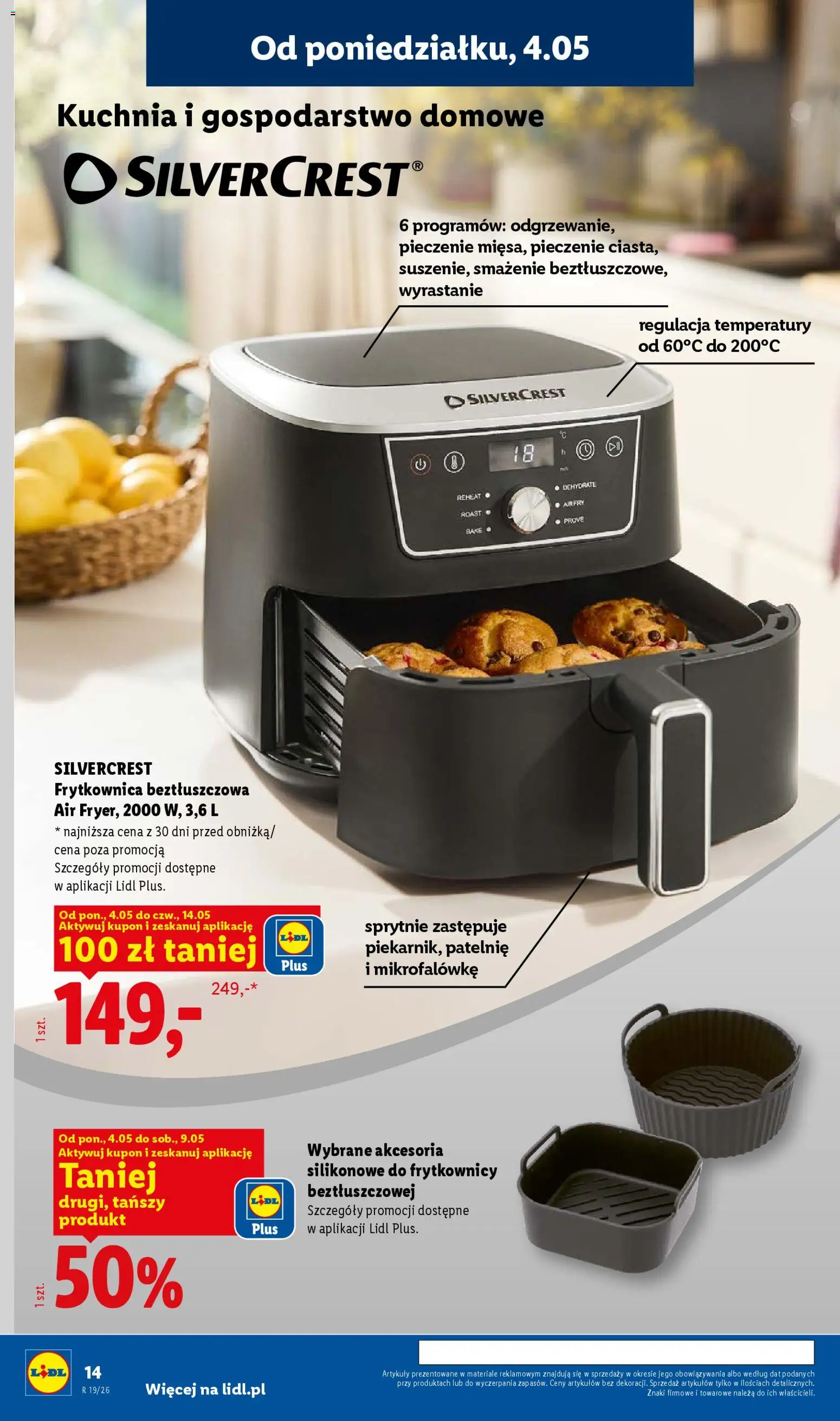 Lidl Katalog od 04.05.2026 | Strona: 14 | Produkty: Frytkownica, Patelnie, Frytkownica beztłuszczowa