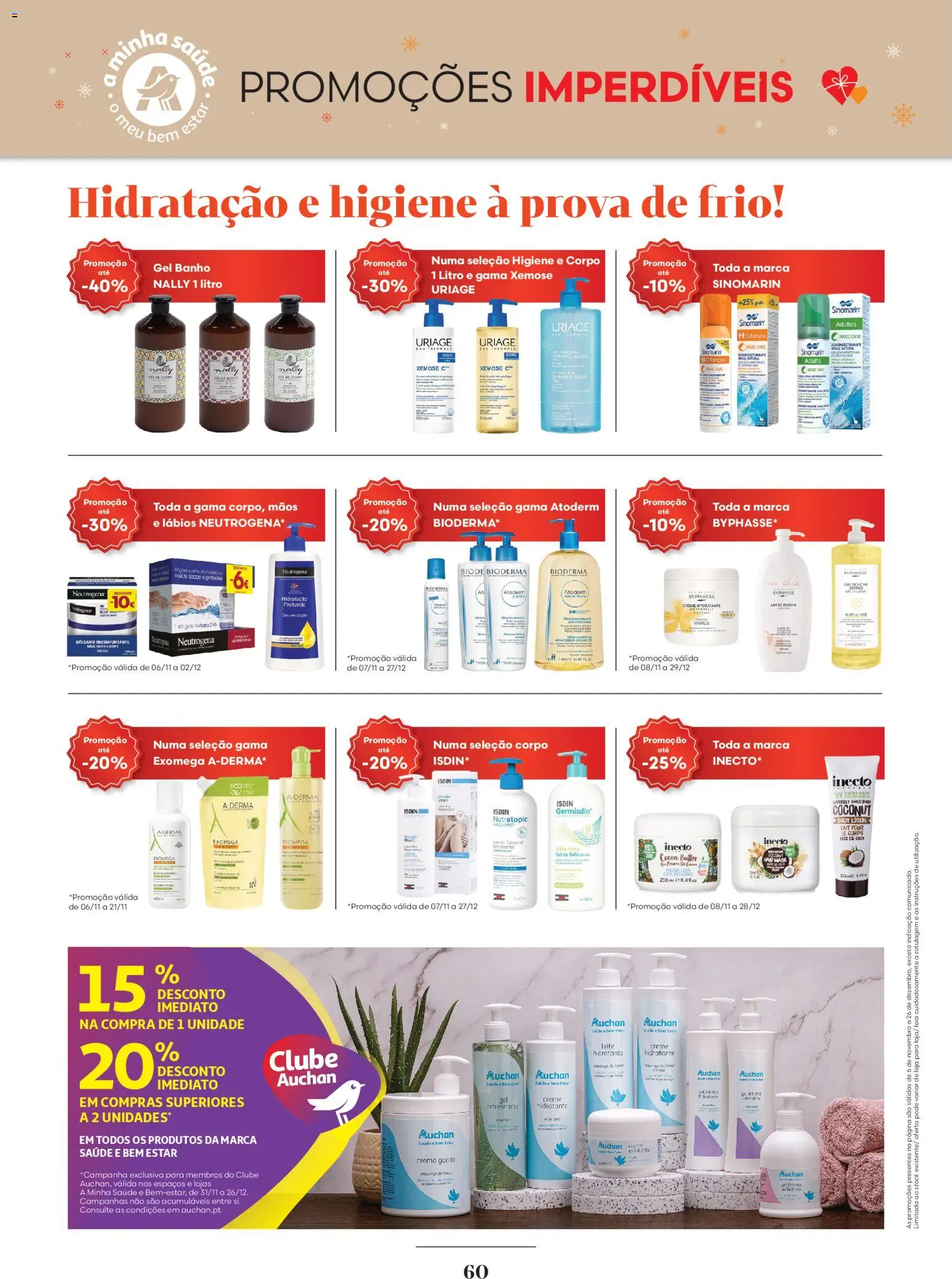 Auchan - Vem aí o Natal │ válido de 06.11.2025 | Página: 60 | Produtos: Leite, Banho, Creme