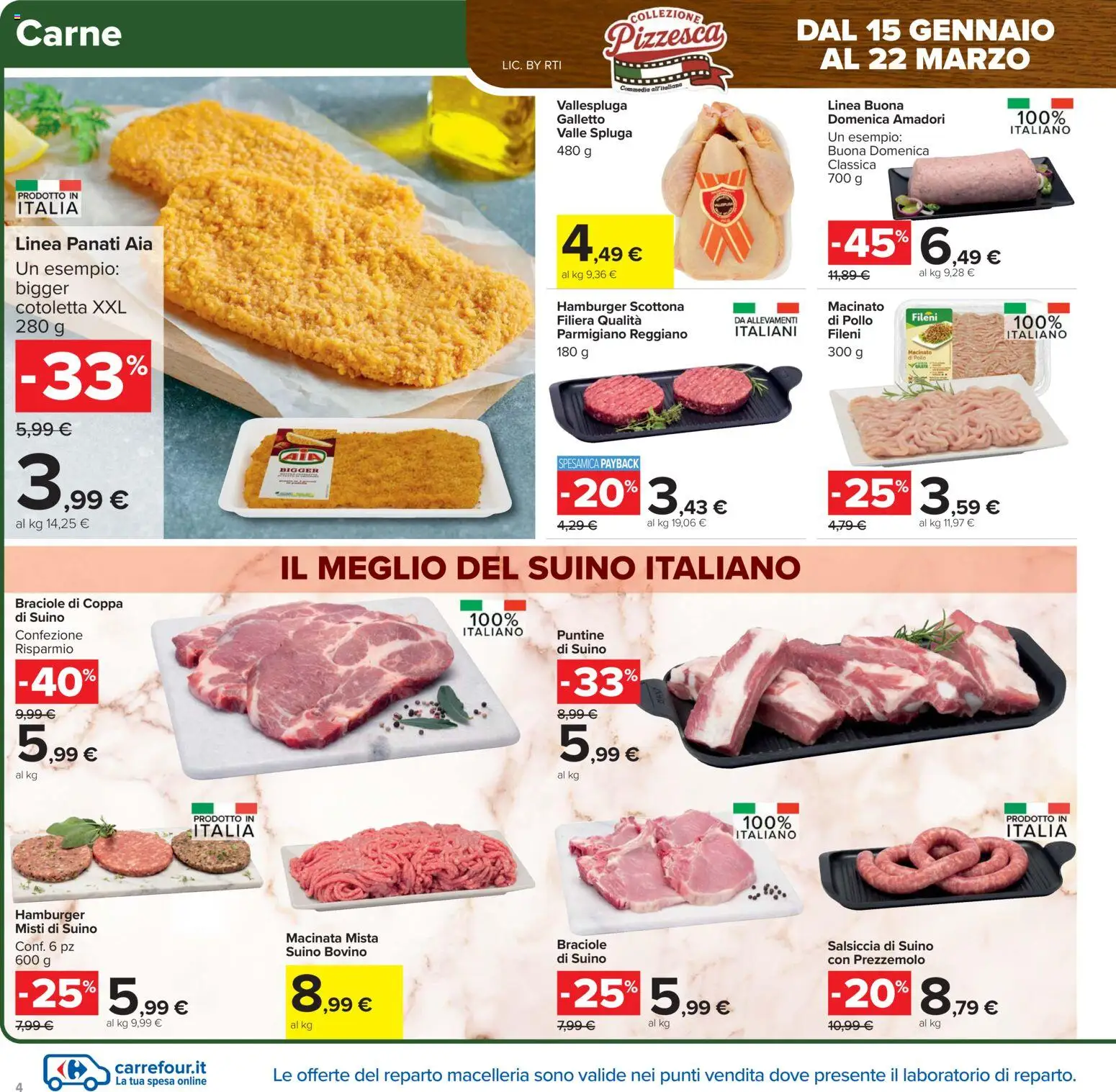 Volantino Carrefour del 17.02.2026 | Pagina: 4 | Prodotti: Suino, Prezzemolo, Parmigiano, Macinato