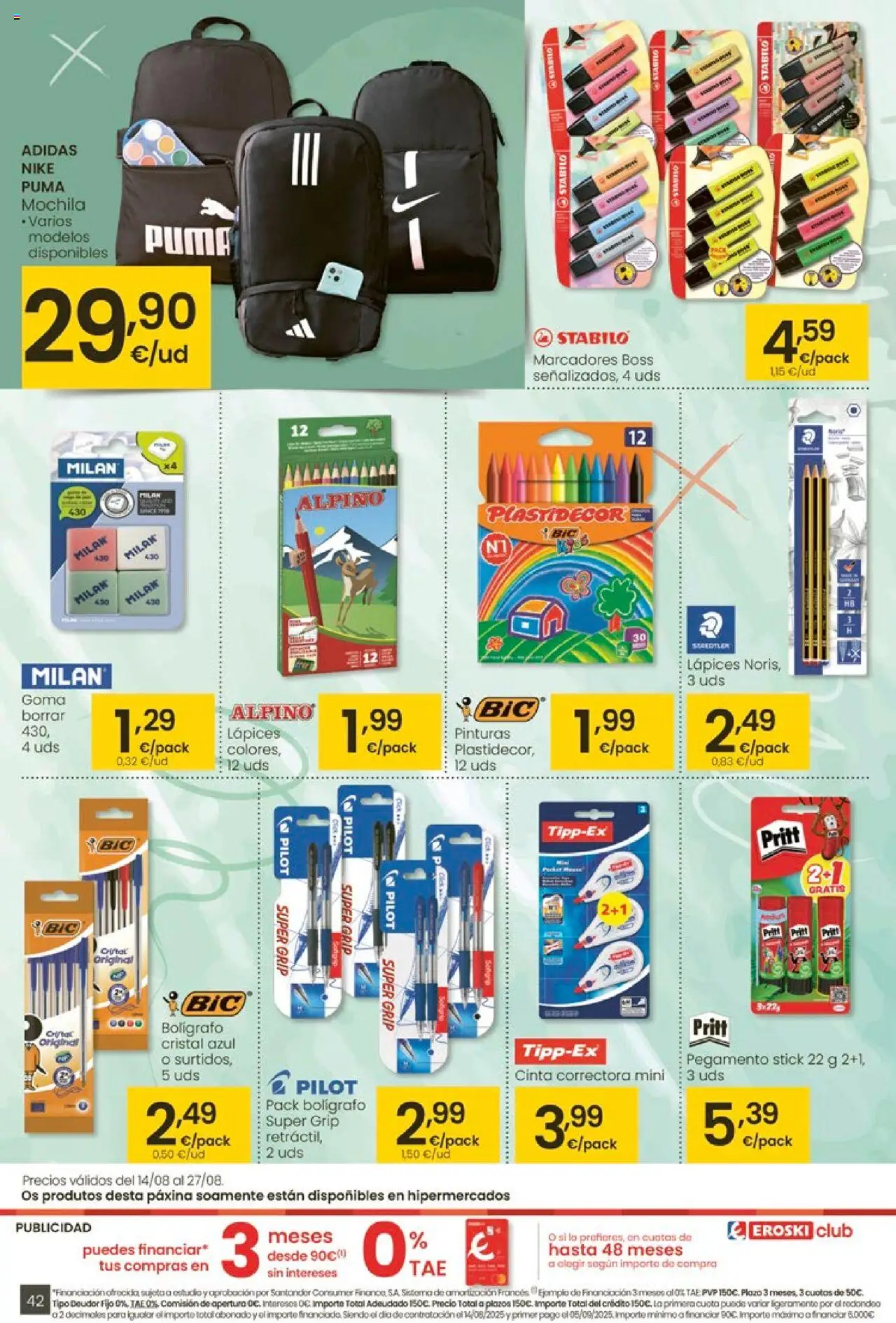 Eroski - Ofertons para conquistarte │ válido desde el 14.08.2025 | Página: 42 | Productos: Mochila