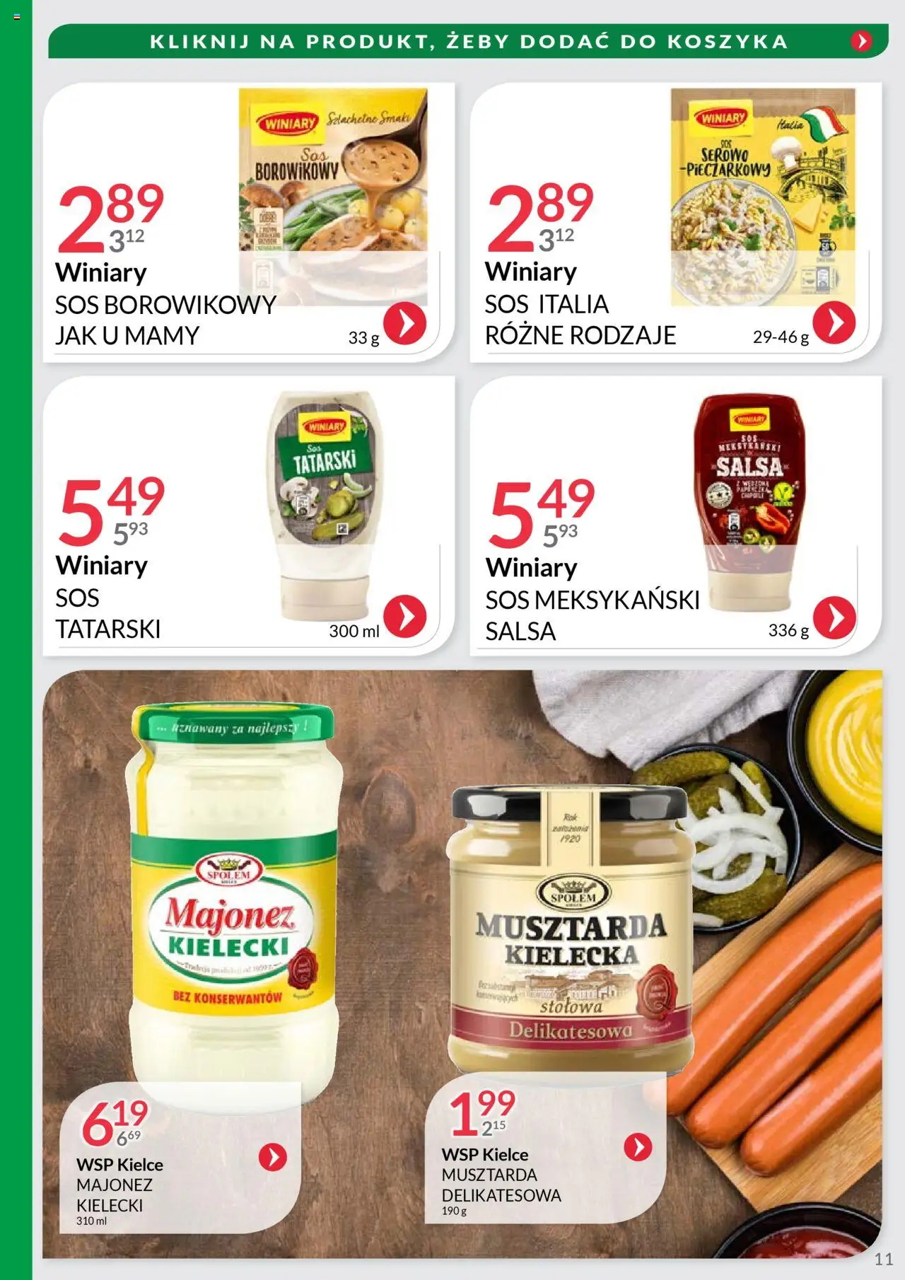 Eurocash Gazetka - Oferta Handlowa MR Południowy Wschód od 09.06.2025 | Strona: 11 | Produkty: Sos tatarski, Musztarda, Majonez, Sos