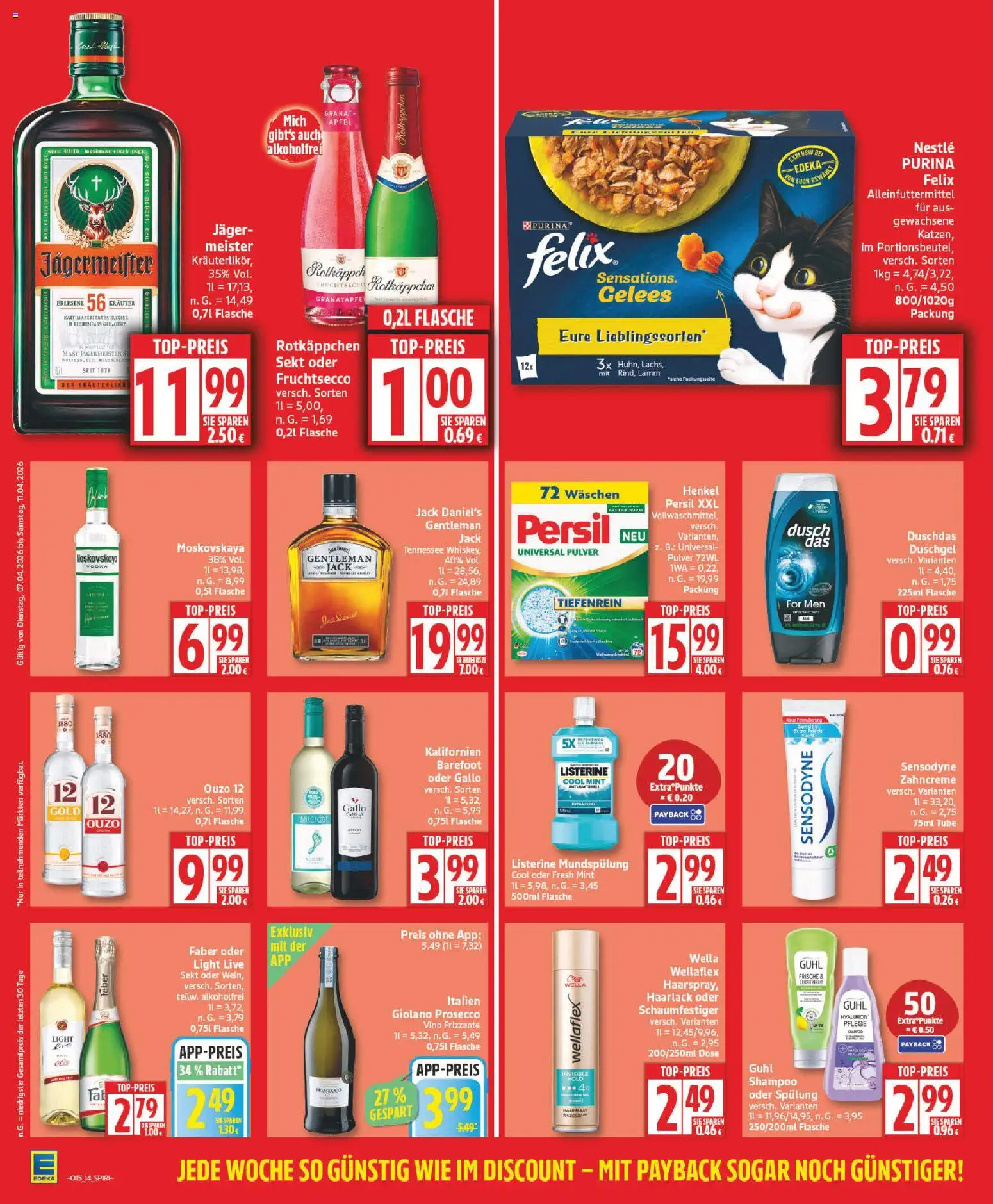 Edeka Prospekt 	 – gültig ab 07.04.2026 | Seite: 14 | Produkte: Äpfel, Haarspray, Jägermeister, Whiskey