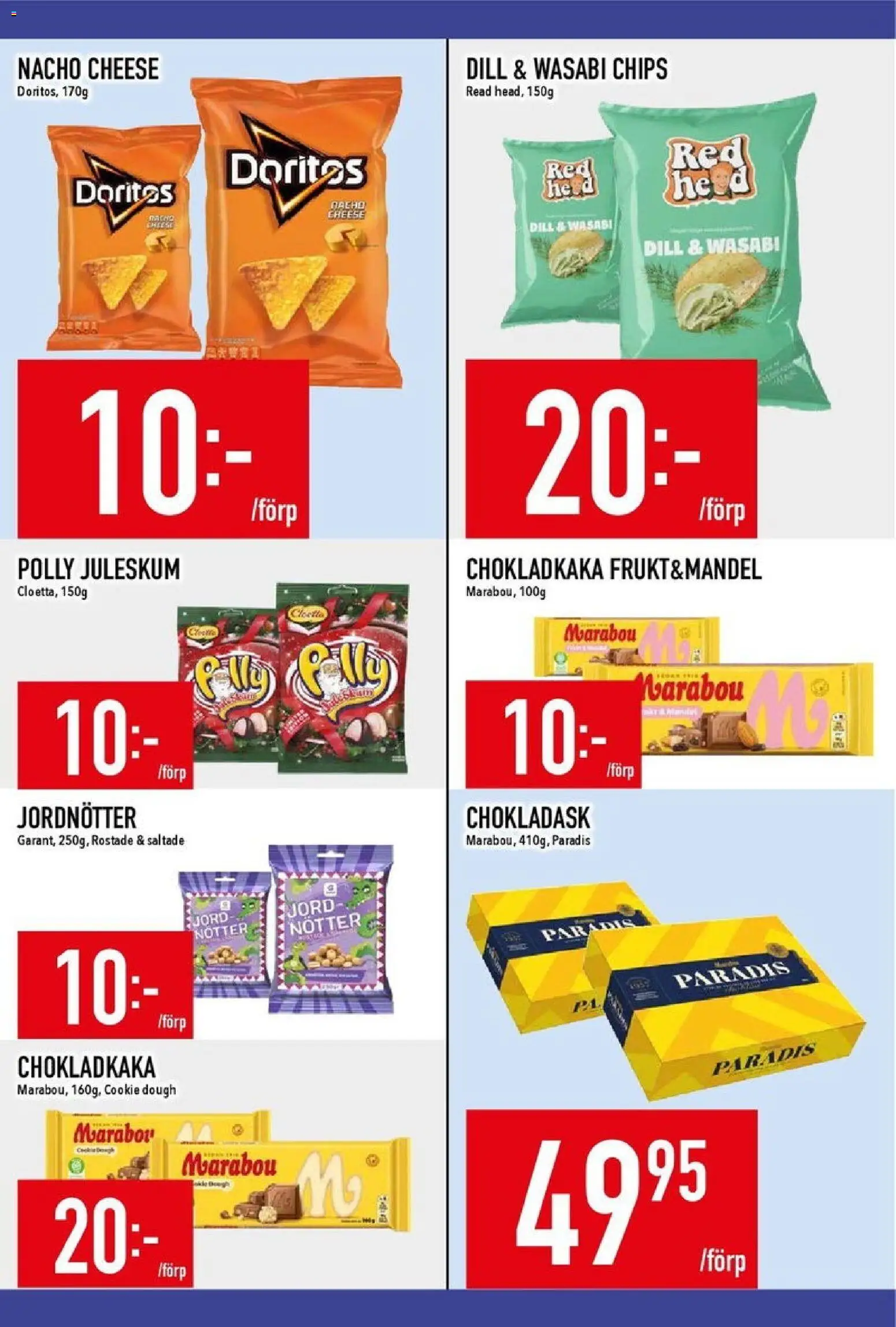 Matdax reklamblad aktuell från 12.01.2026 | Sida: 18 | Produkter: Jord, Chokladkaka, Chips, Nötter