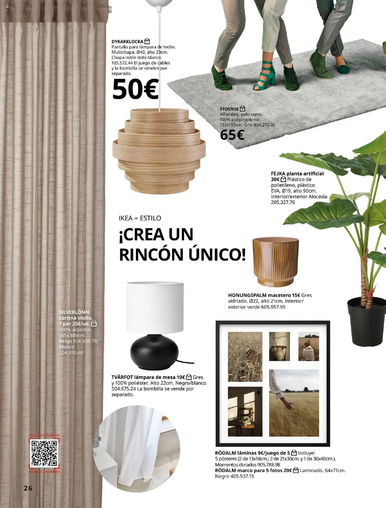 Catálogo IKEA Salones │ válido desde el 17.02.2025 | Página: 26 | Productos: Cortina, Macetero, Marco, Mesa