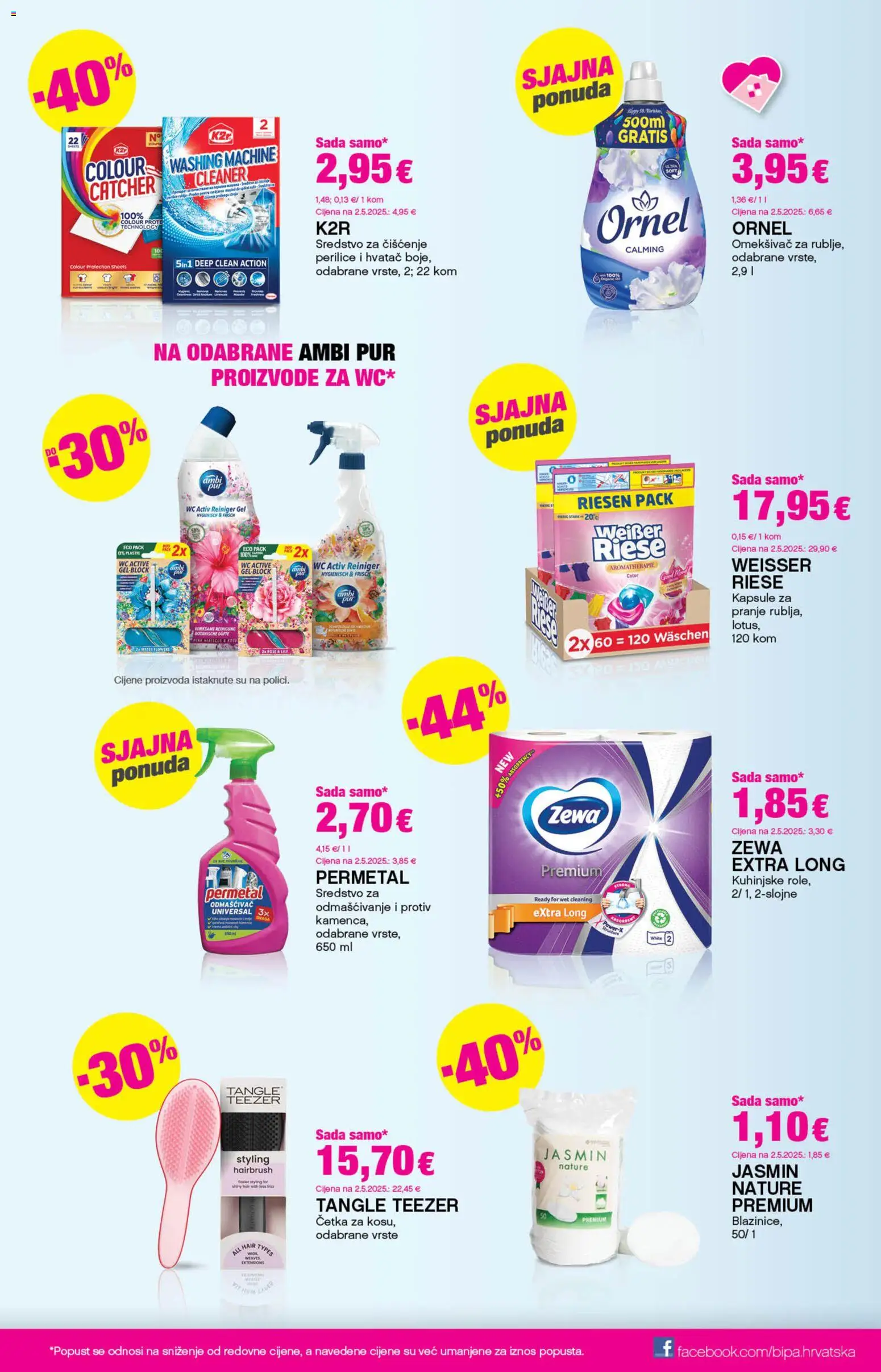 Bipa katalog | vrijedi od 05.03.2026 | Stranica: 18 | Proizvodi: Četka, Omekšivač, Zewa, Weisser Riese