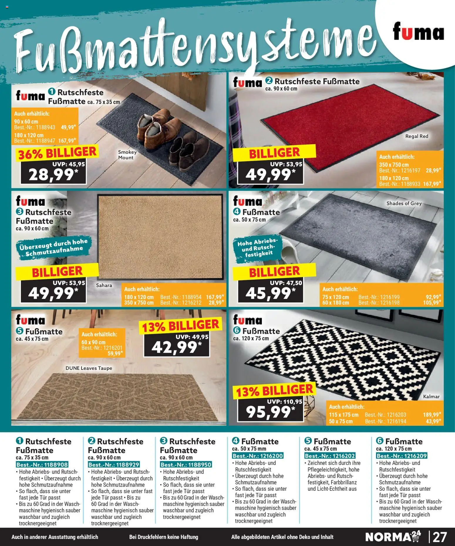 Norma Bestellmagazin November 2025 – gültig ab 01.11.2025 | Seite: 27 | Produkte: Regal, Tür, Fußmatte