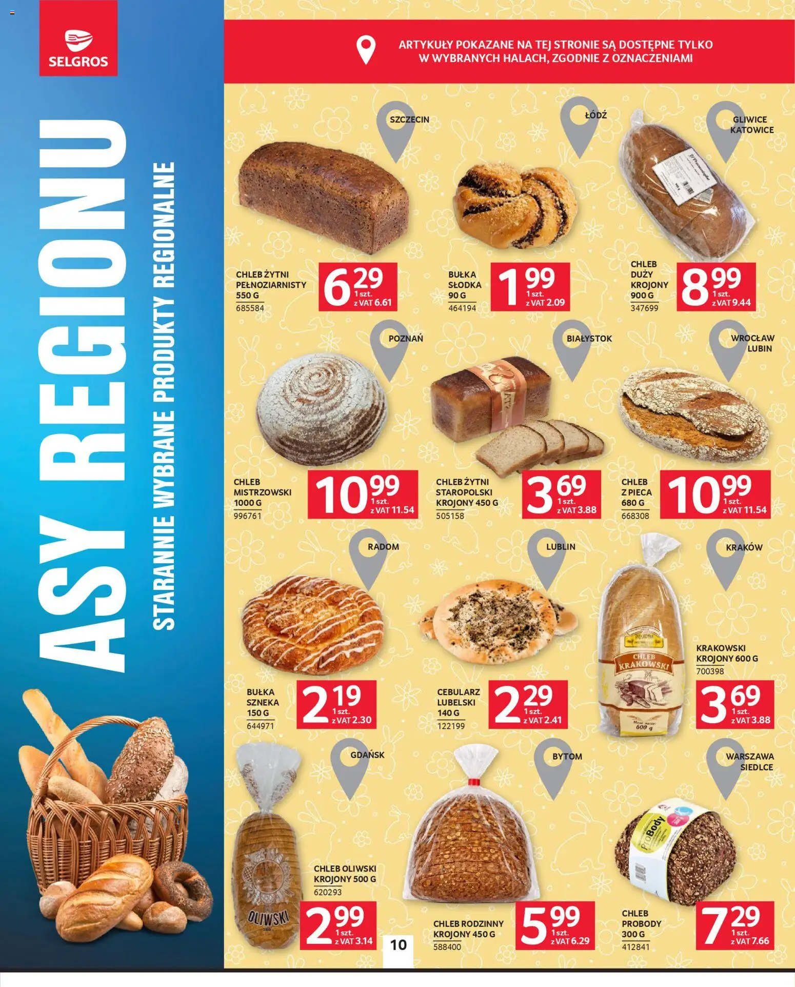 Selgros cash&carry gazetka od 19.03.2026 | Strona: 10 | Produkty: Chleb żytni, Bułka, Chleb rodzinny, Chleb