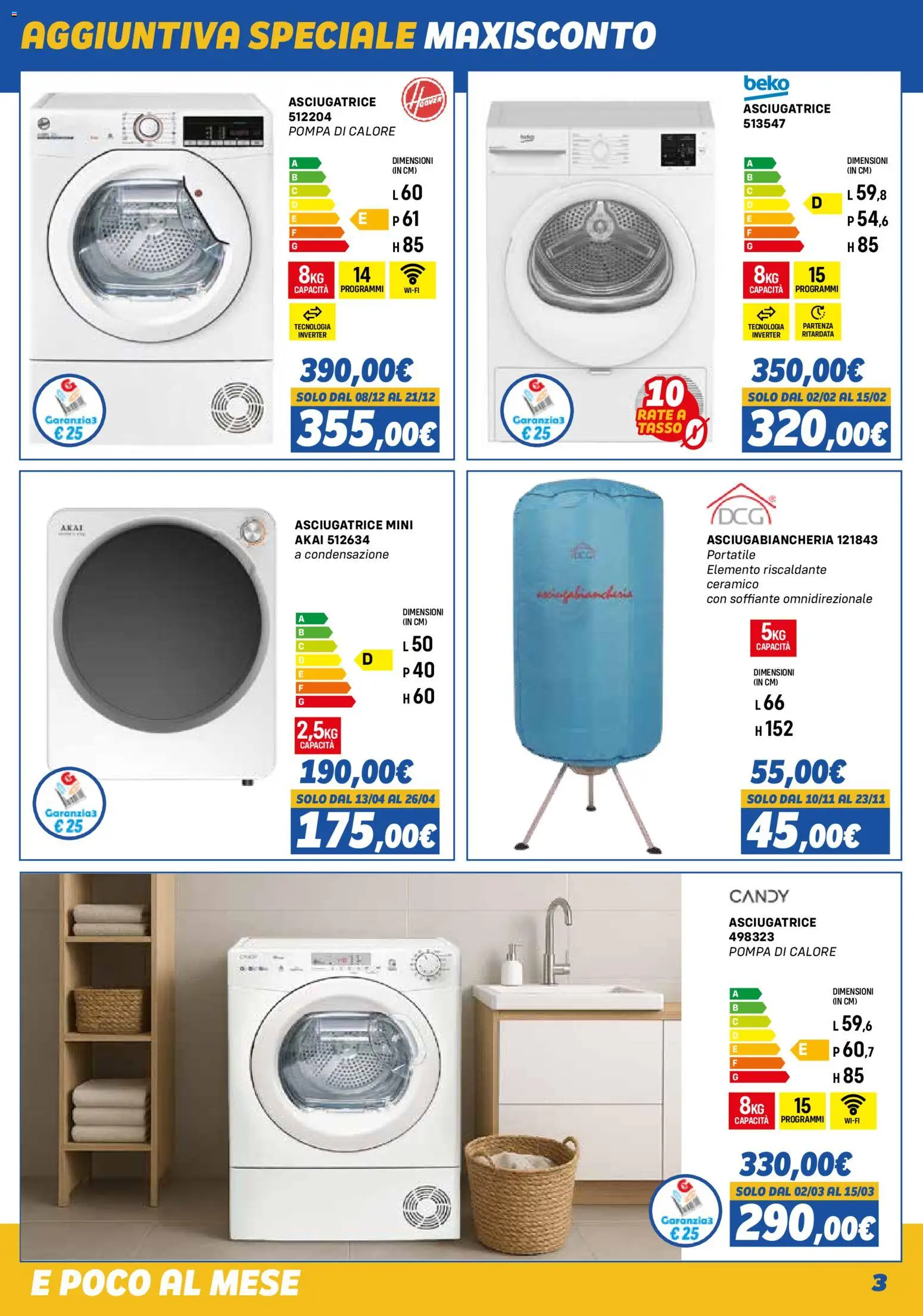 Volantino Orizzonte del 01.11.2025 | Pagina: 3 | Prodotti: Asciugatrice