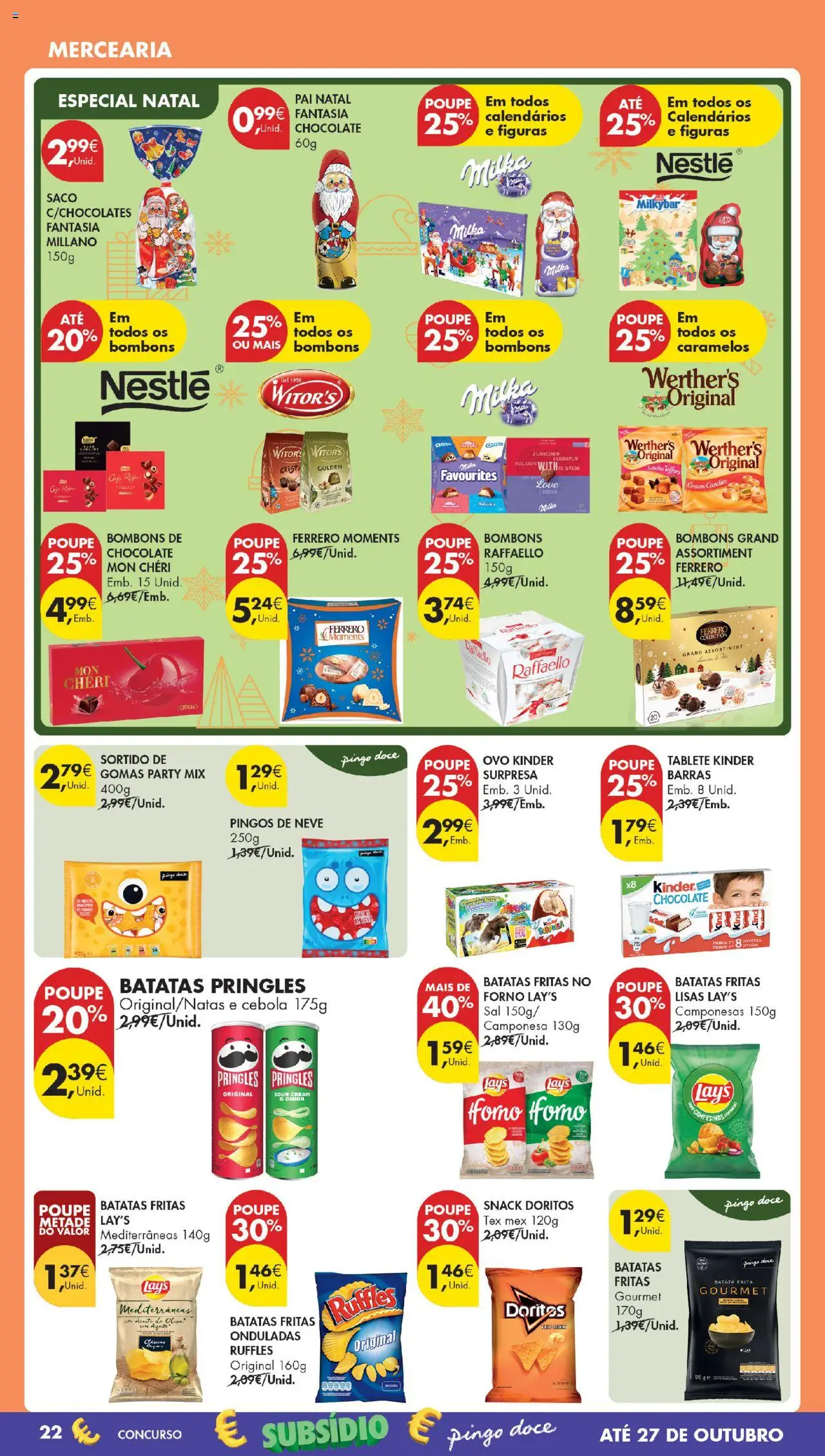 Pingo Doce Poupe Esta Semana Madeira │ válido de 21.10.2025 | Página: 22 | Produtos: Batata frita, Chocolates, Sal, Batatas fritas