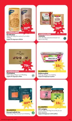 Sill i småglas, Garant, 220g, 220/110g, flera sorter, jfr-pris 68,18-136,36/kg - Förhandsvisning av reklamblad från butik Hemköp aktuell från 24.11.2025 | Sida: 8 | Produkter: Rödbetssallad, Sill, Lax, Kanel