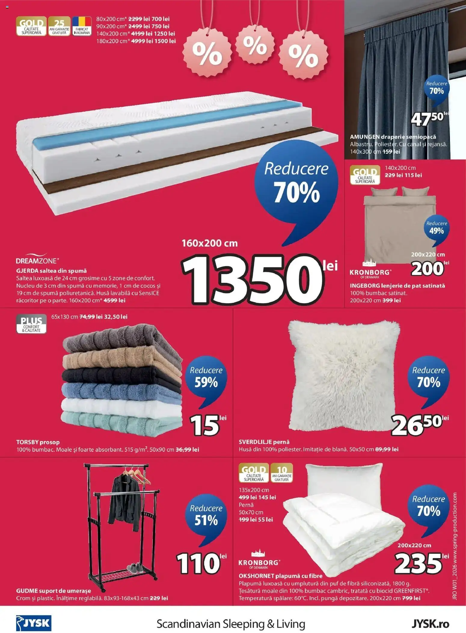 Noul catalog JYSK – valabil de la 01.01.2026 | Pagină: 16 | Produse: Pat, Lenjerie de pat, Pernă, Plapumă