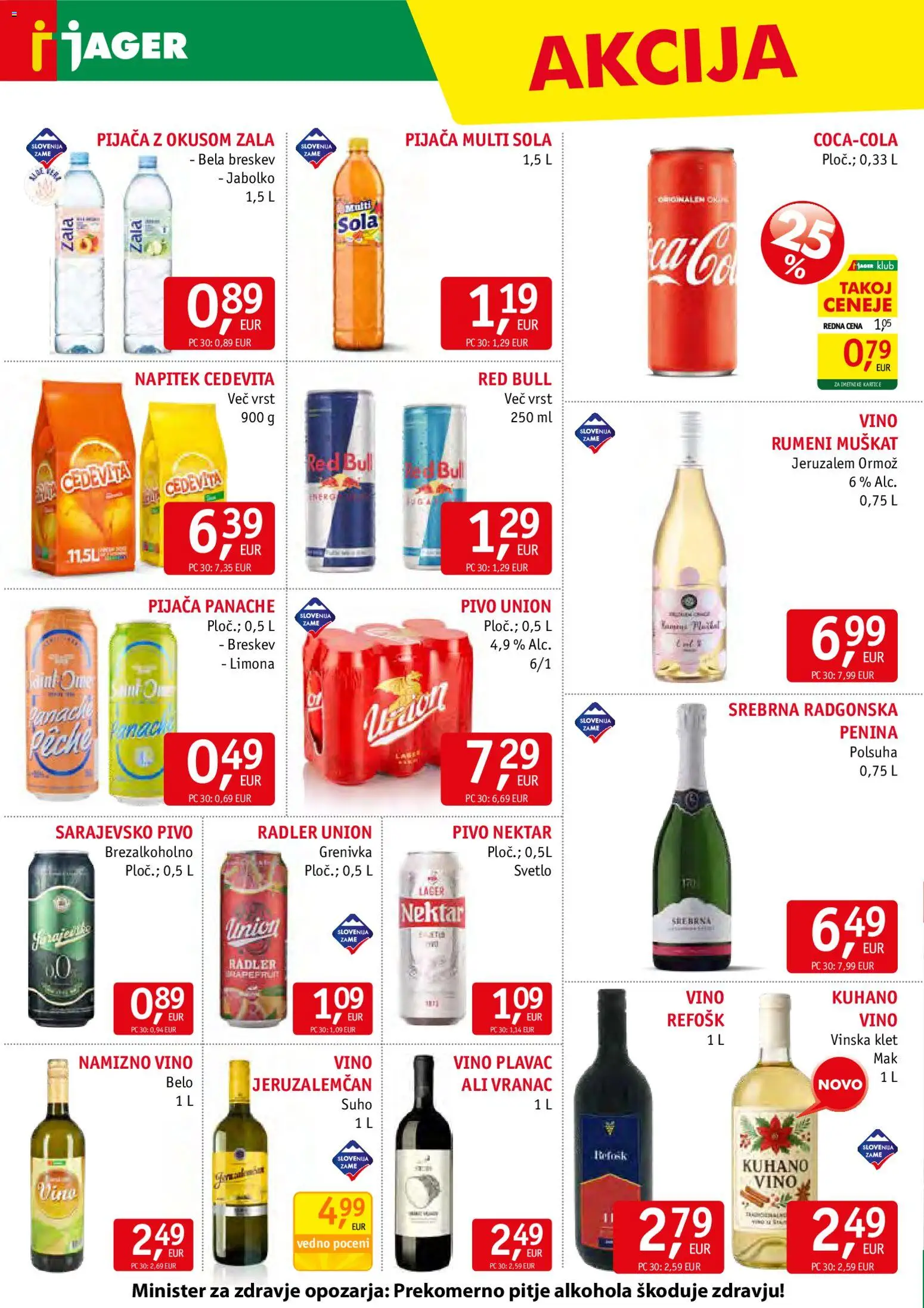 Novi Jager katalog ponudbe – veljaven od 19.11.2025 | Stran: 12 | Izdelki: Radler, Penina, Vino, Breskev