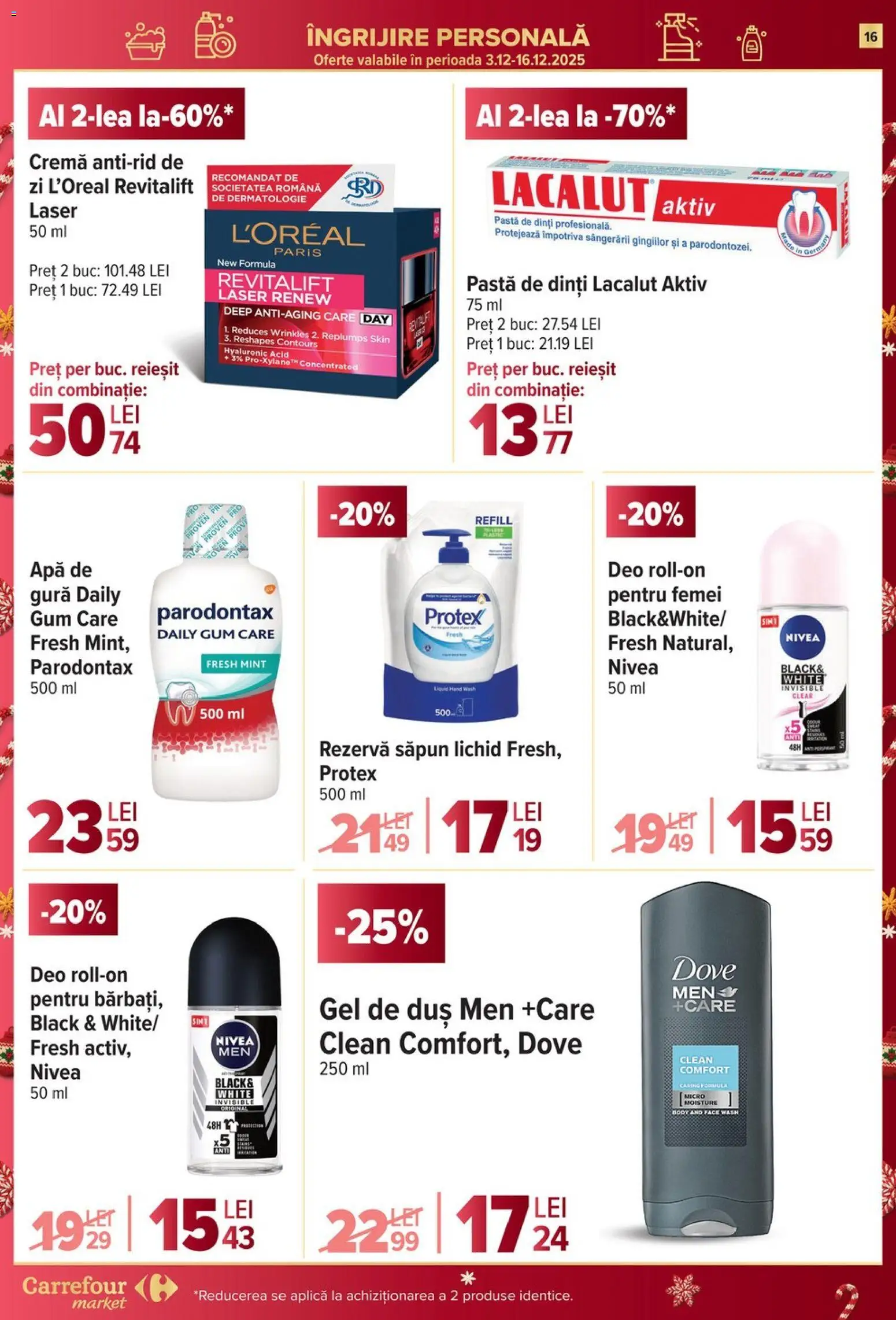 Noul catalog Carrefour – valabil de la 03.12.2025 | Pagină: 16 | Produse: Pomelo, Cremă, Gel de duș, Rezervă săpun