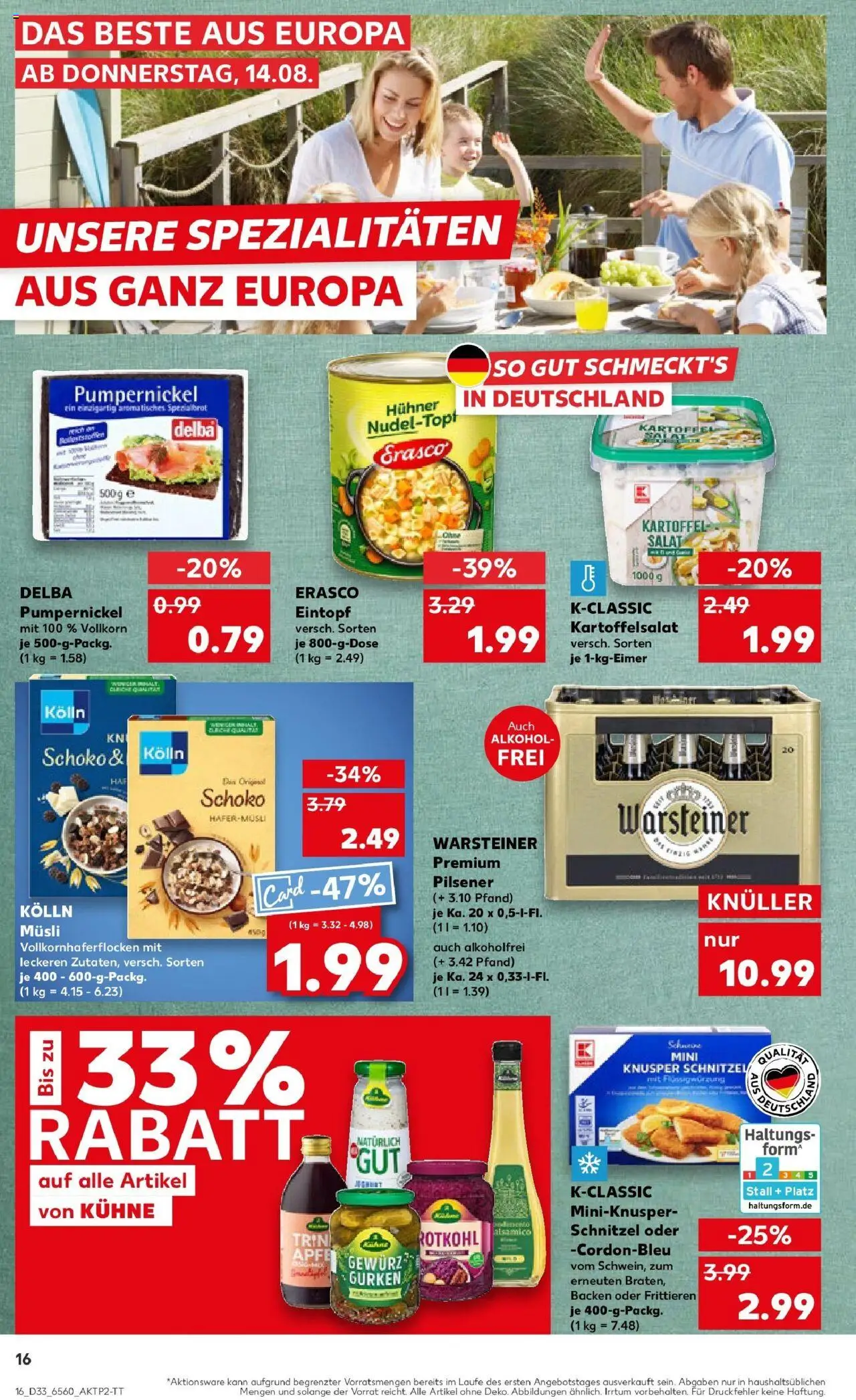 Kaufland prospekt Stolberg	 - gültig ab dem 18.08.2025 | Seite: 29 | Produkte: Musli, Kolln musli, Warsteiner, Erasco