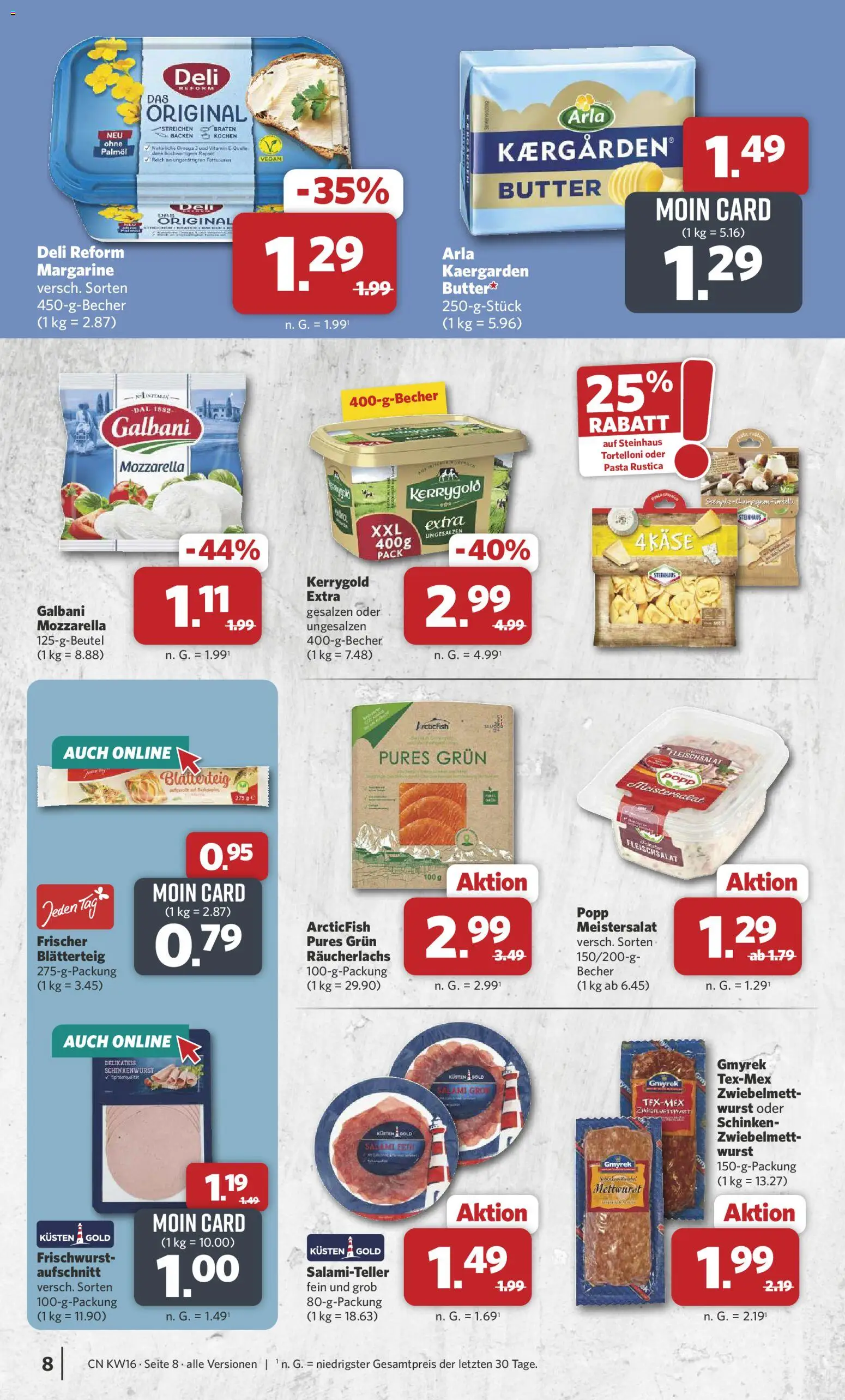 Combi Prospekt 	 – gültig ab 13.04.2026 | Seite: 8 | Produkte: Margarine, Räucherlachs, Salami, Deli reform