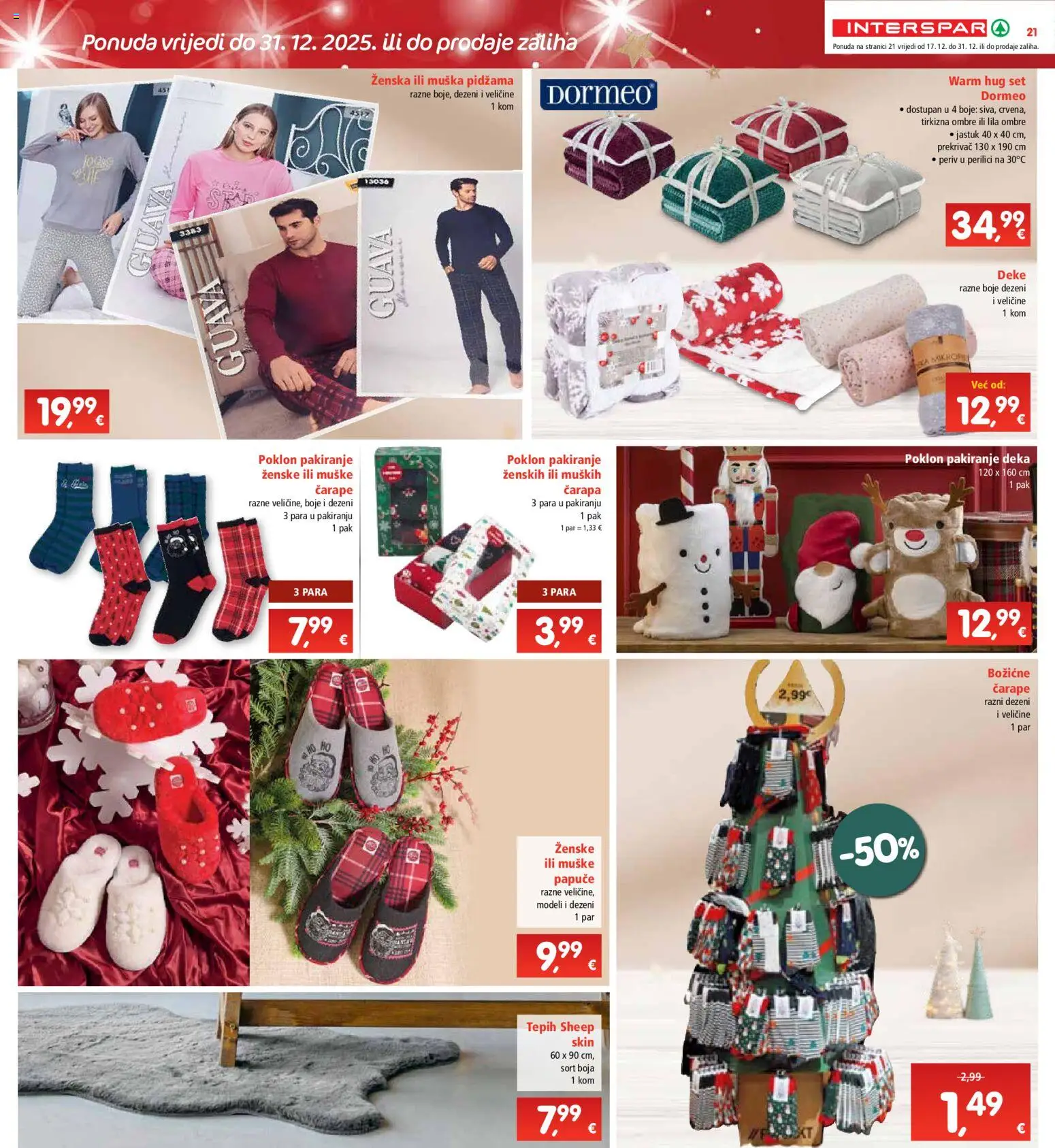 Interspar katalog | vrijedi od 17.12.2025 | Stranica: 24 | Proizvodi: Jastuk, Tepih, Čarape, Papuče